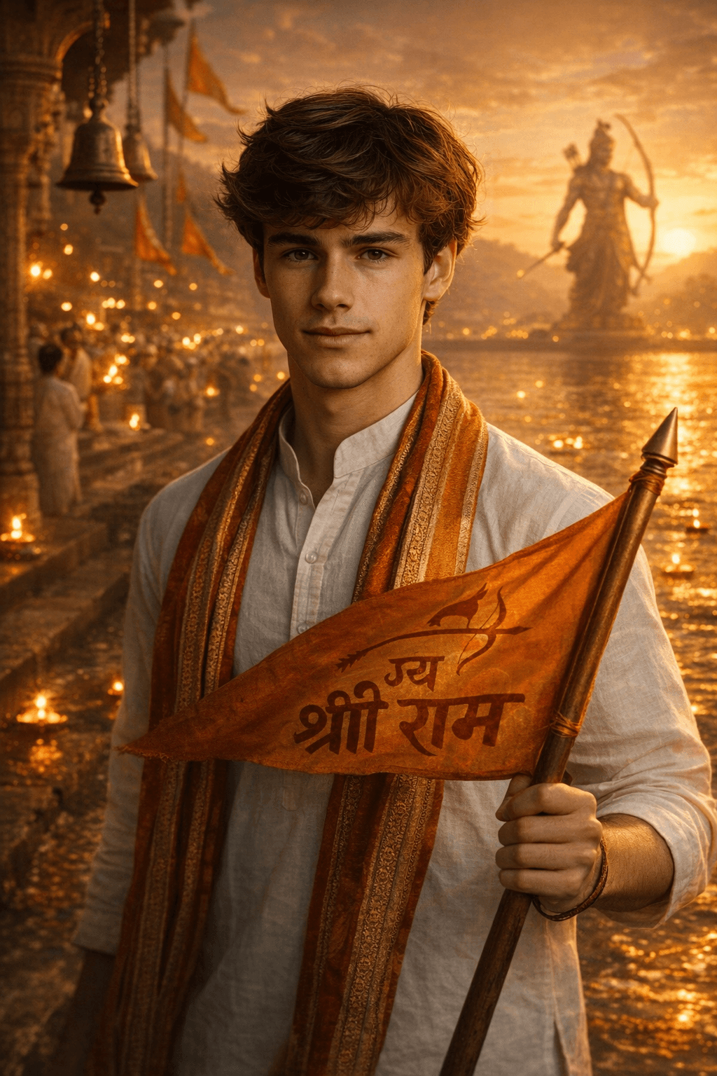 Ultra Realistic Jai Shree Ram AI Prompt | Hindu Devotional Sunset Scene Generator (8K Cinematic)