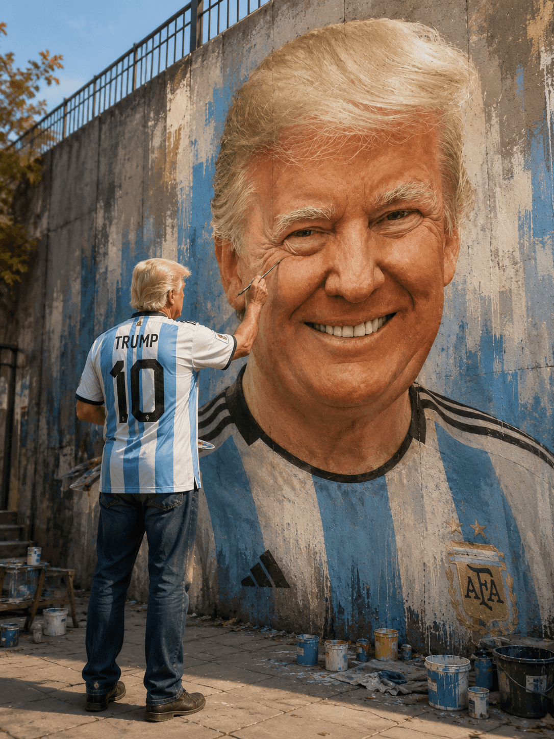 Surreal Self-Portrait Mural Prompt | Hyper-Realistic Street Art Digital Painting