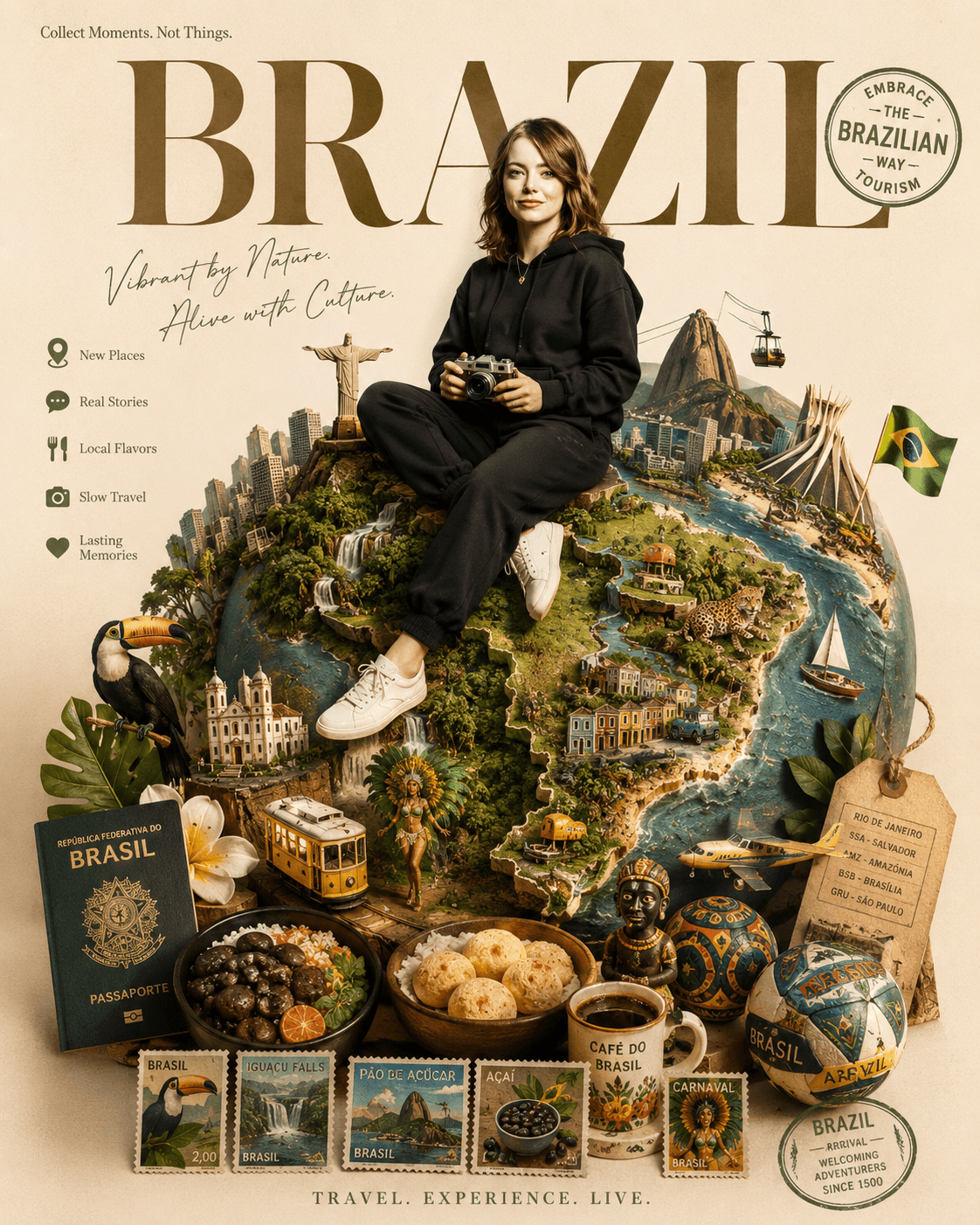 Luxury Miniature Globe Travel Poster AI Prompt | Personalized Tourism Poster | Paper Cut Diorama | ChatGPT & AI Image Generator Prompt