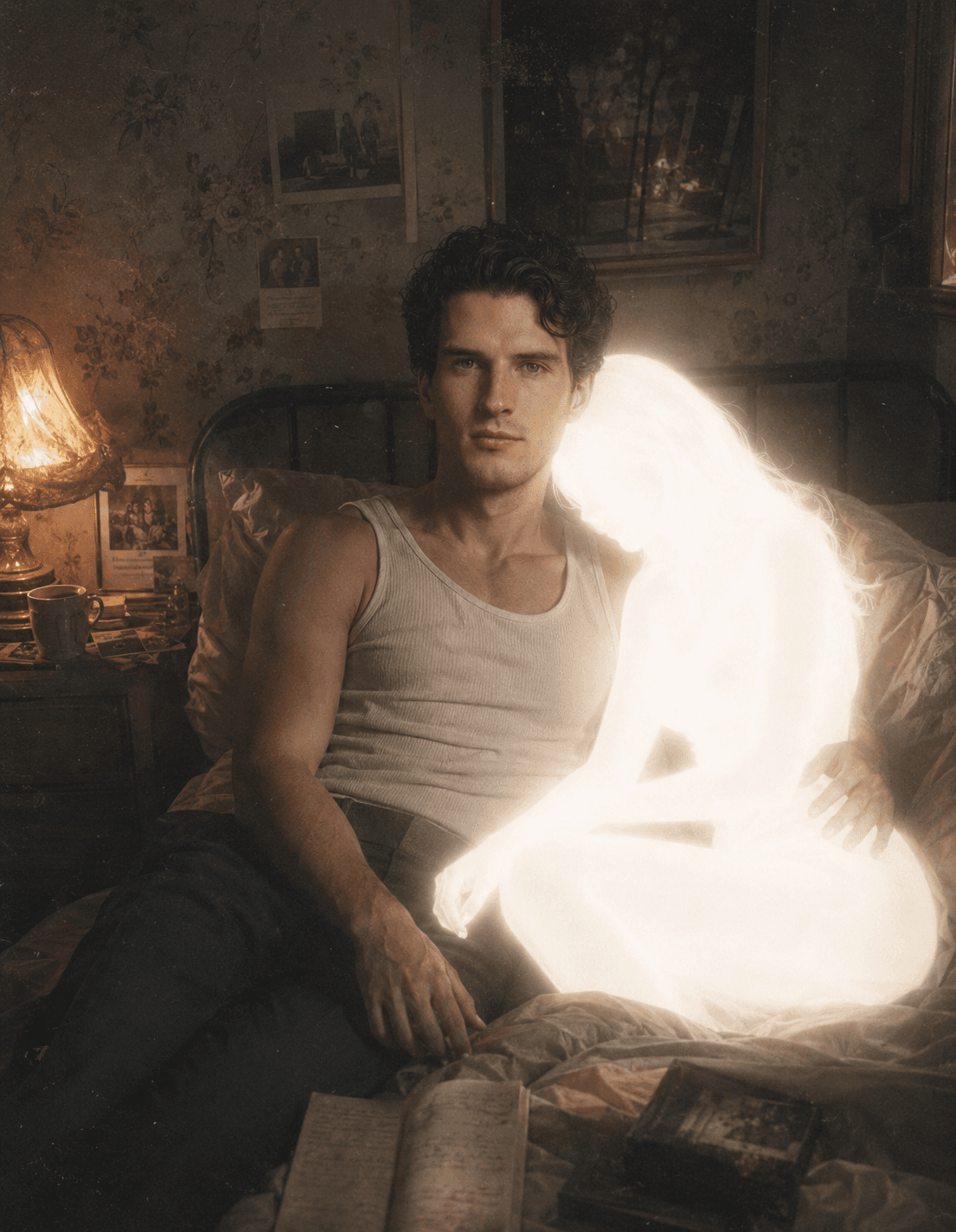 Cinematic Dreamy Portrait Prompt with Glowing Ghost Woman | AI Photo Prompt for Midjourney & ChatGPT
