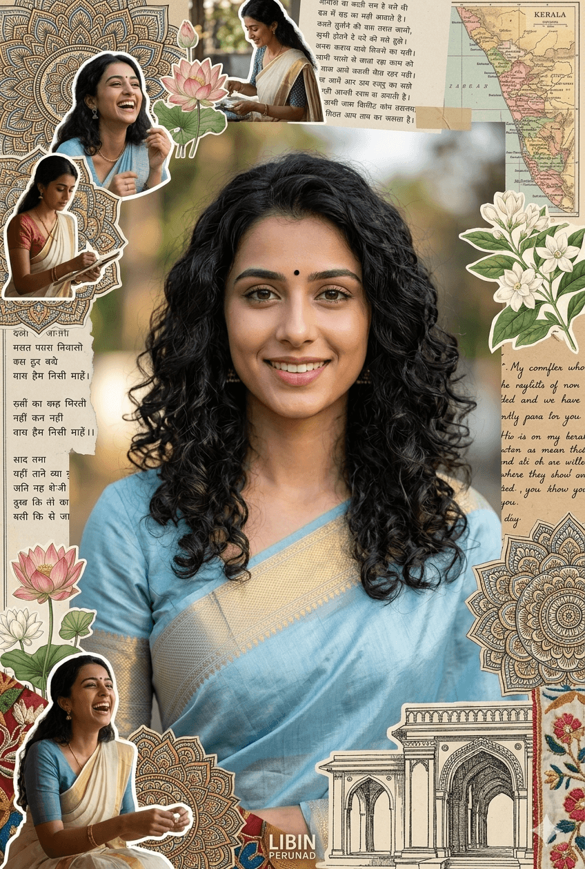 Portrait Photography Collage - Indian Woman in Traditional Saree