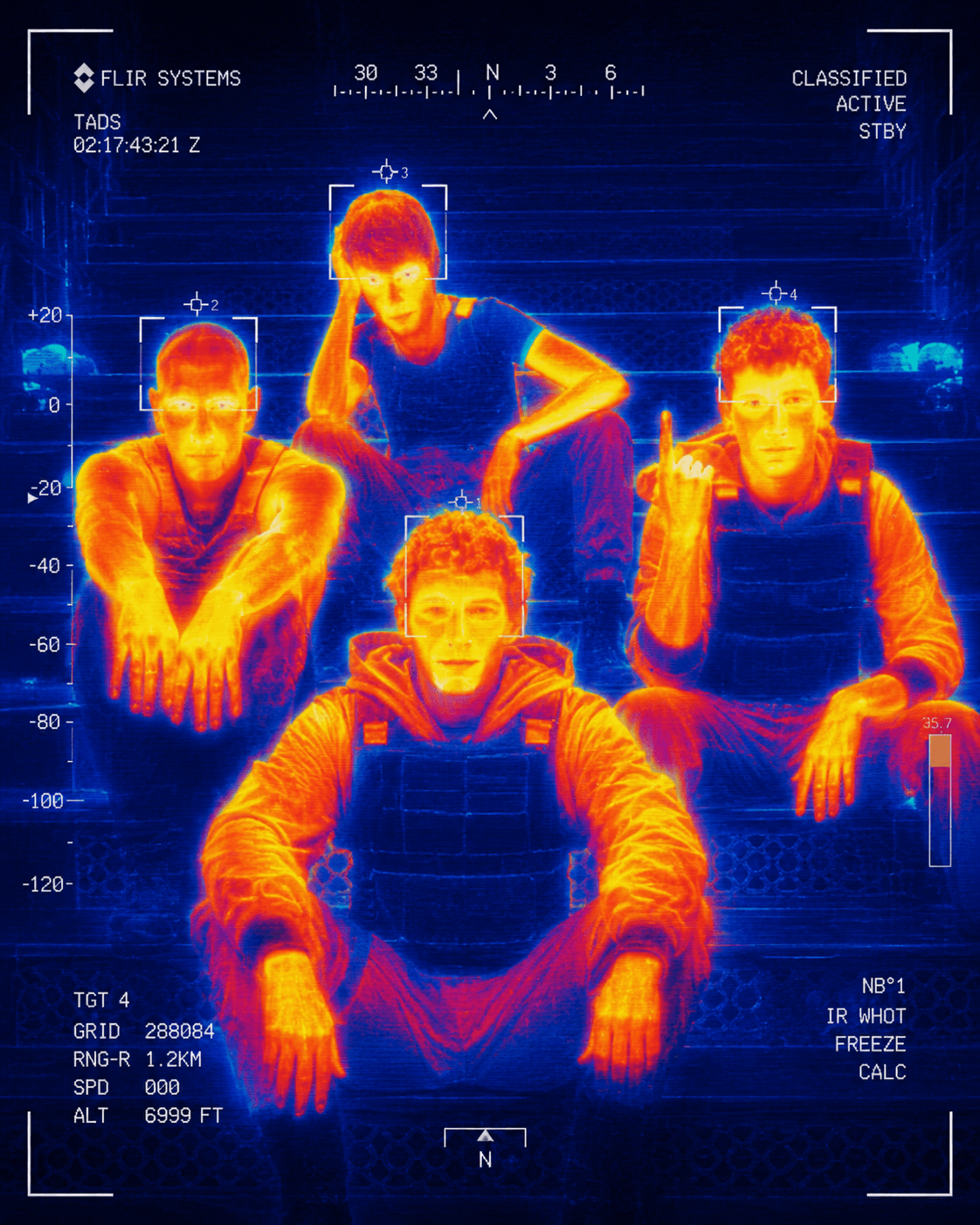 Ultra Realistic FLIR Thermal Infrared Surveillance Prompt | Military Drone Vision HUD Effect