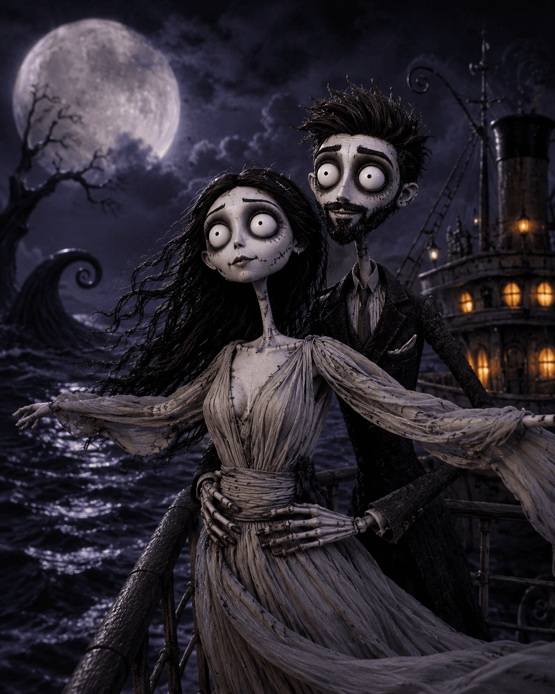 Tim Burton Inspired Stop Motion AI Photo Prompt | Gothic Style preview 4