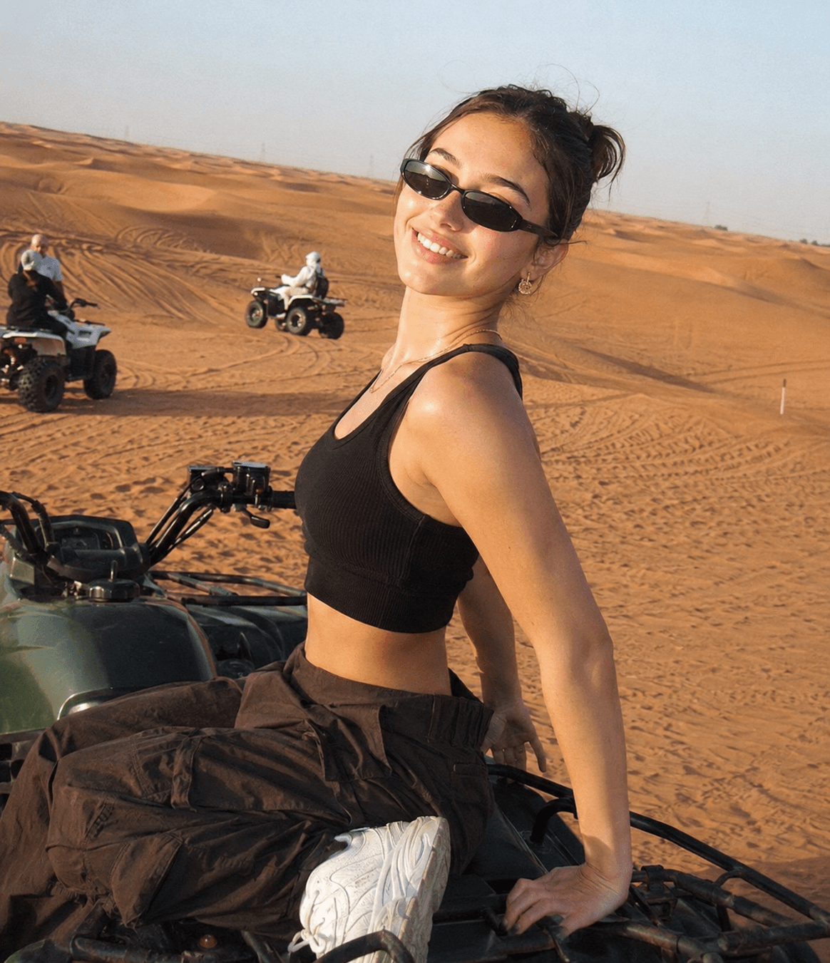 Hyper Realistic Desert ATV Portrait Prompt | Luxury Off-Duty Girl on Quad Bike | Photoreal AI Photo Prompt