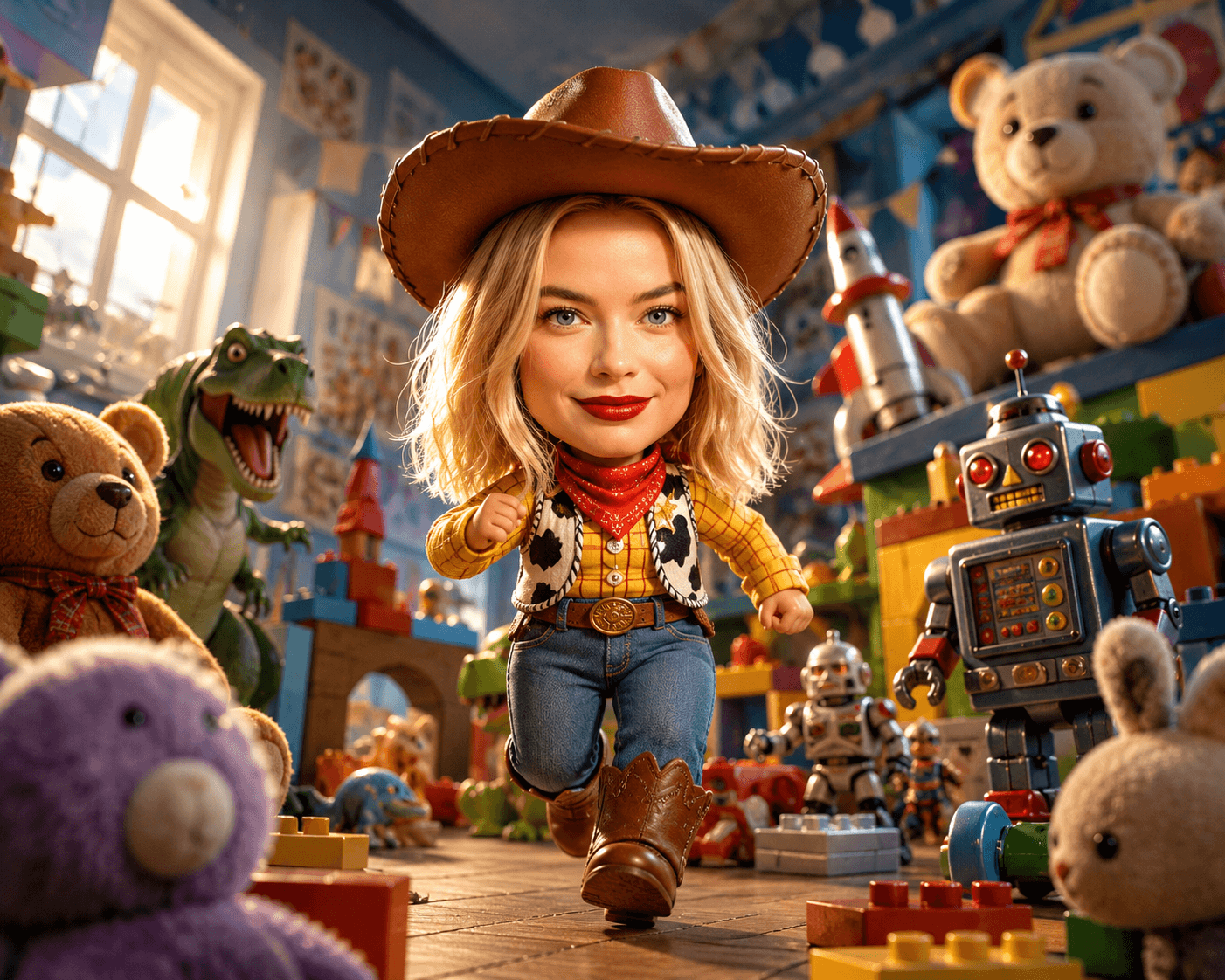 Toy Story Style 3D Character Transformation Prompt | AI Photo to Pixar-Inspired Toy Cowboy