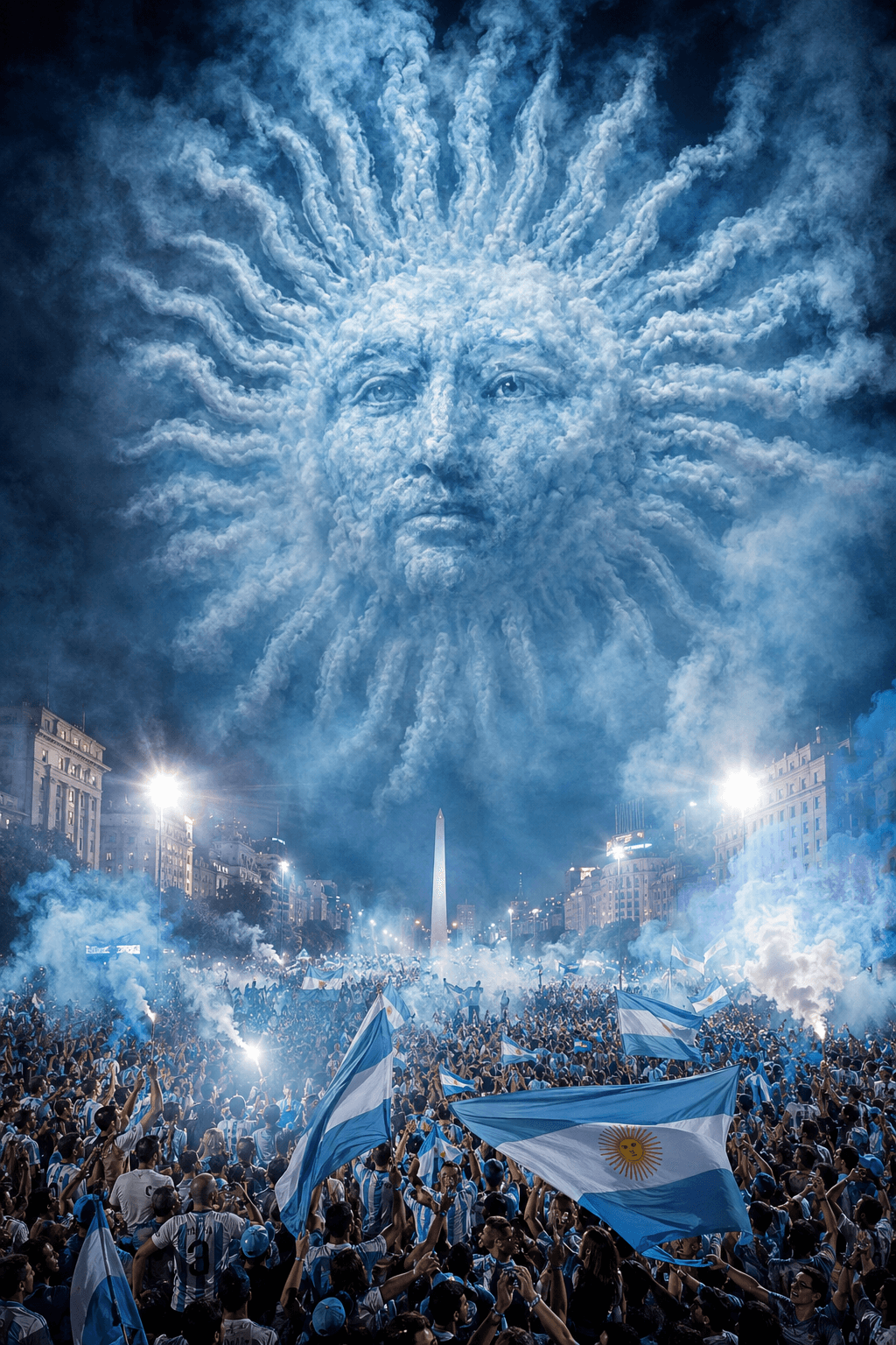 Argentina Epic Fan Celebration Poster Prompt | Hyper-Realistic Sun of May Sports Campaign AI Image Prompt