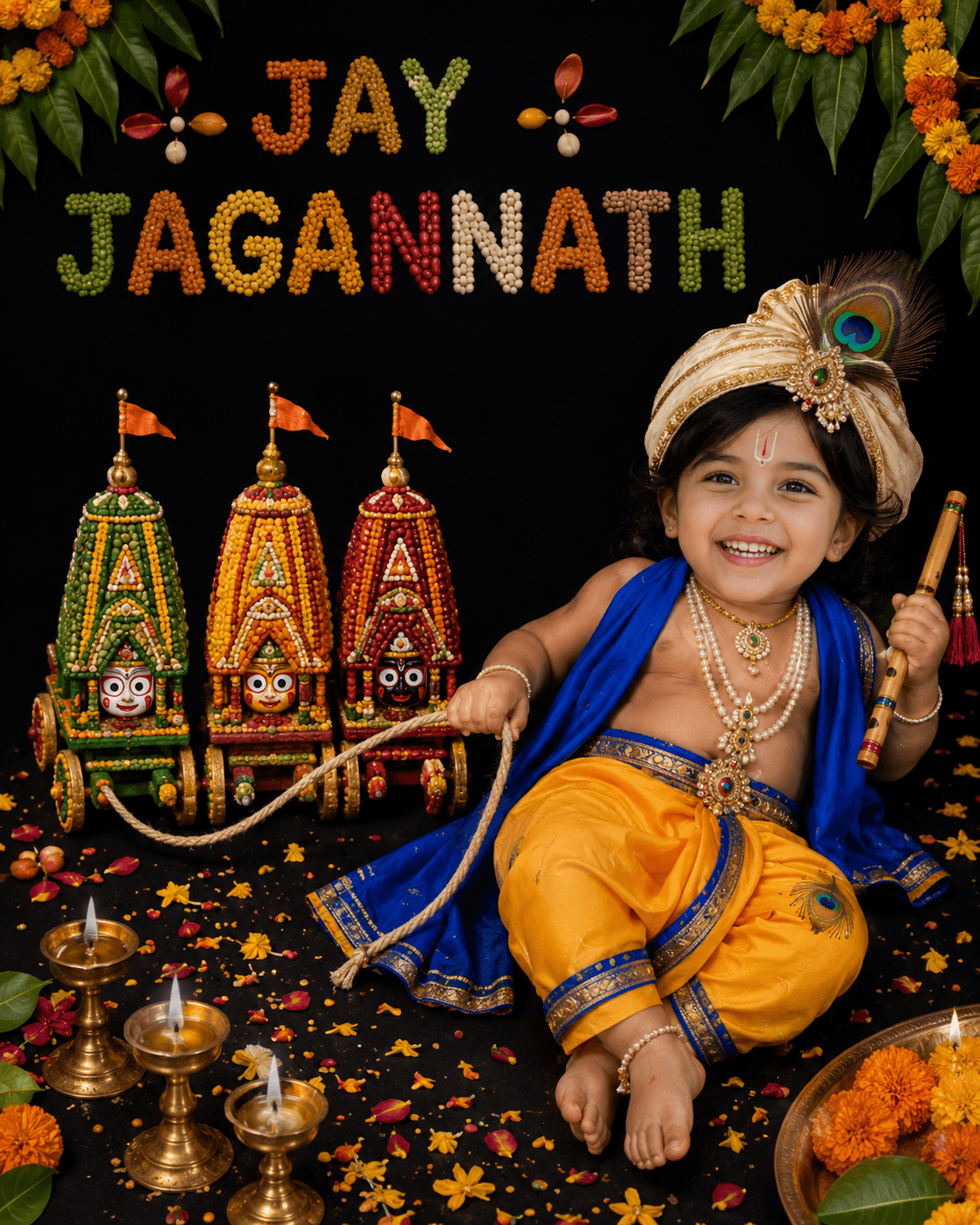 Rath Yatra Baby Krishna AI Photoshoot Prompt | Photorealistic preview 2