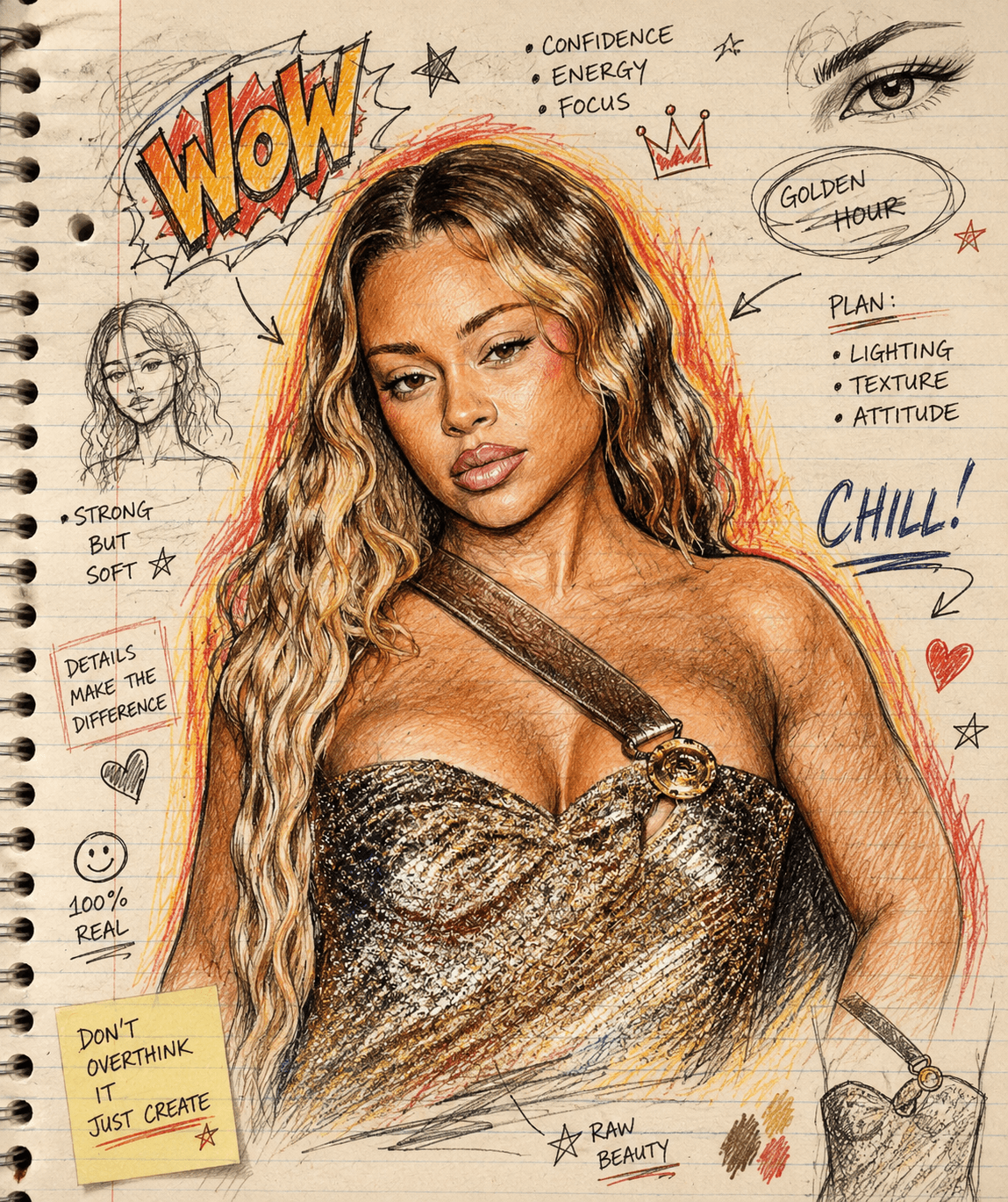Turn Any Photo into a Hand-Drawn Sketchbook Illustration | Colored Pencil & Ink Concept Art Prompt