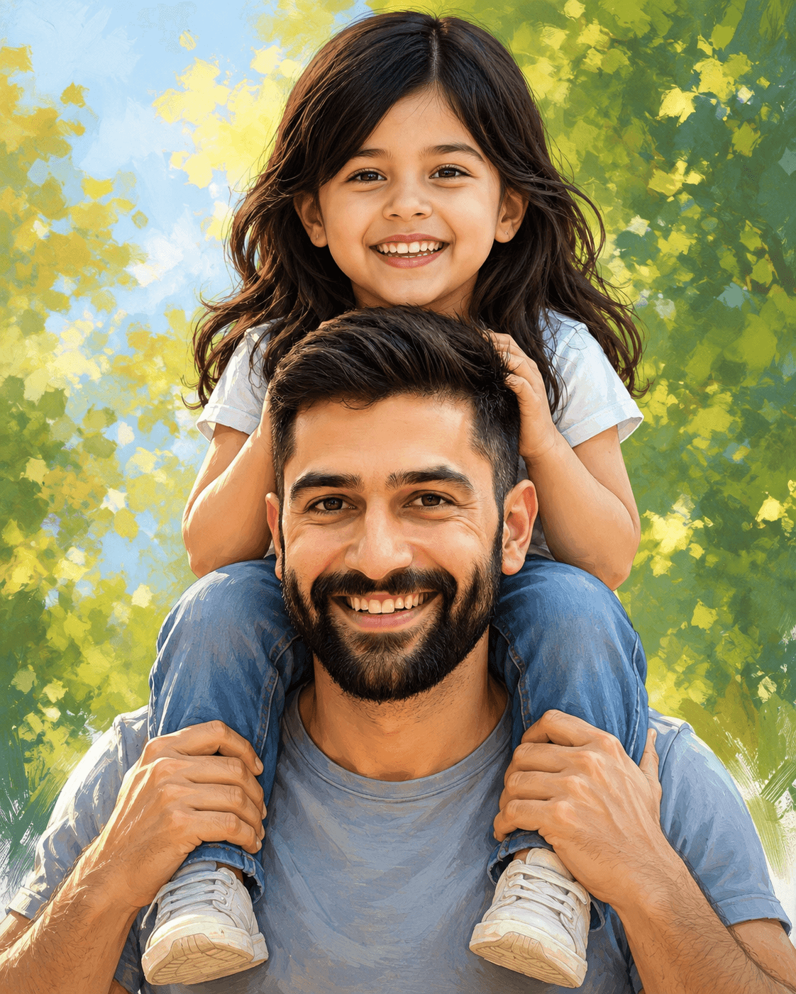 Indian Mother,Father & Toddler Portrait AI Prompt | Cinematic Digital Art preview 2