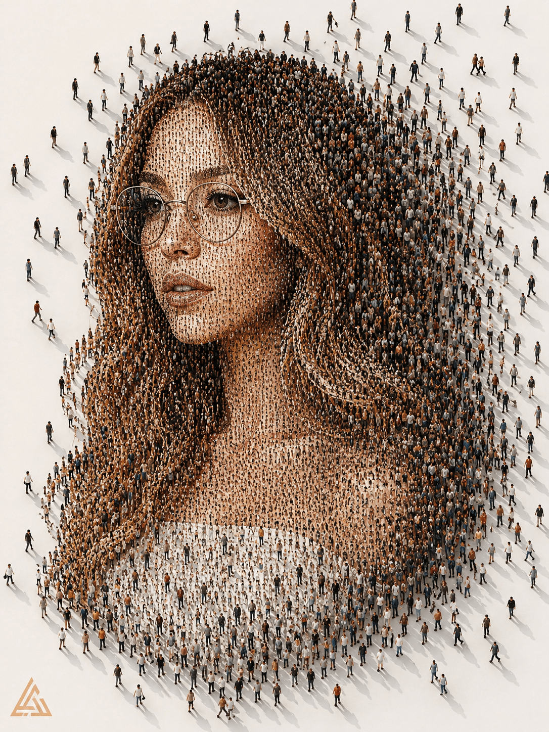 Surreal Crowd Portrait Prompt | Woman Formed by Thousands of Tiny People | Ultra Realistic Conceptual AI Art