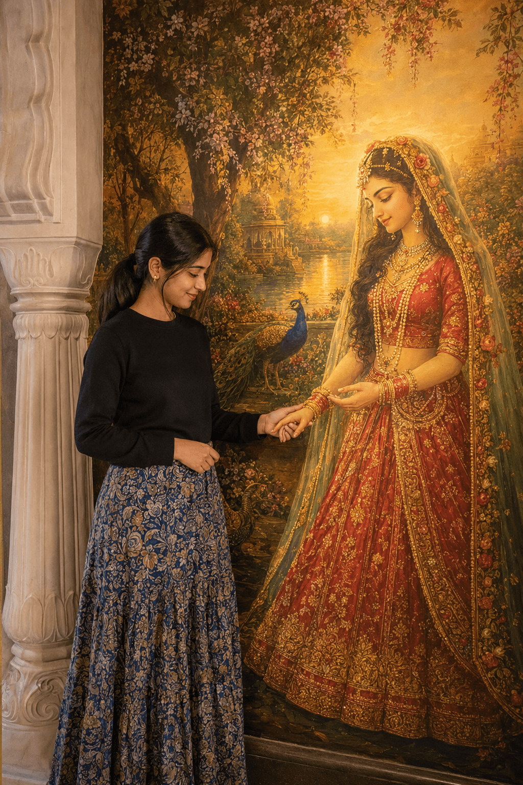 Krishna Inspired Devotional AI Portrait | Golden Spiritual Elegance preview 1