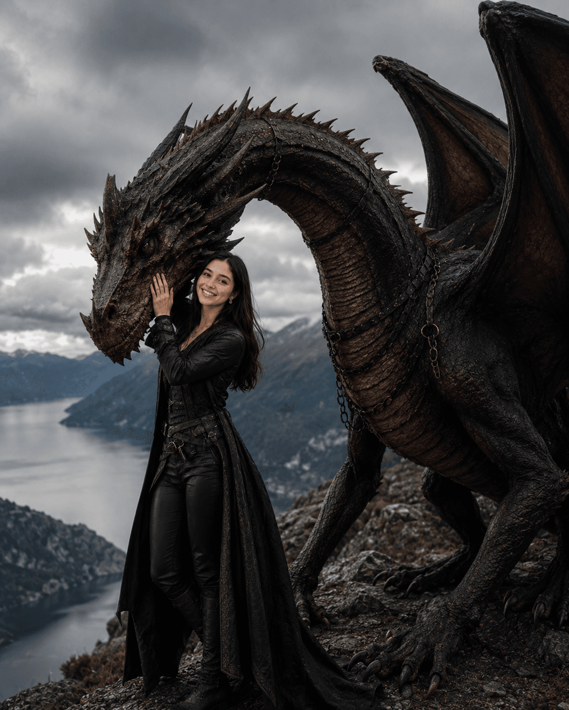Photorealistic Dark Fantasy Dragon Rider Prompt from Selfie | Cinematic AI Portrait Prompt