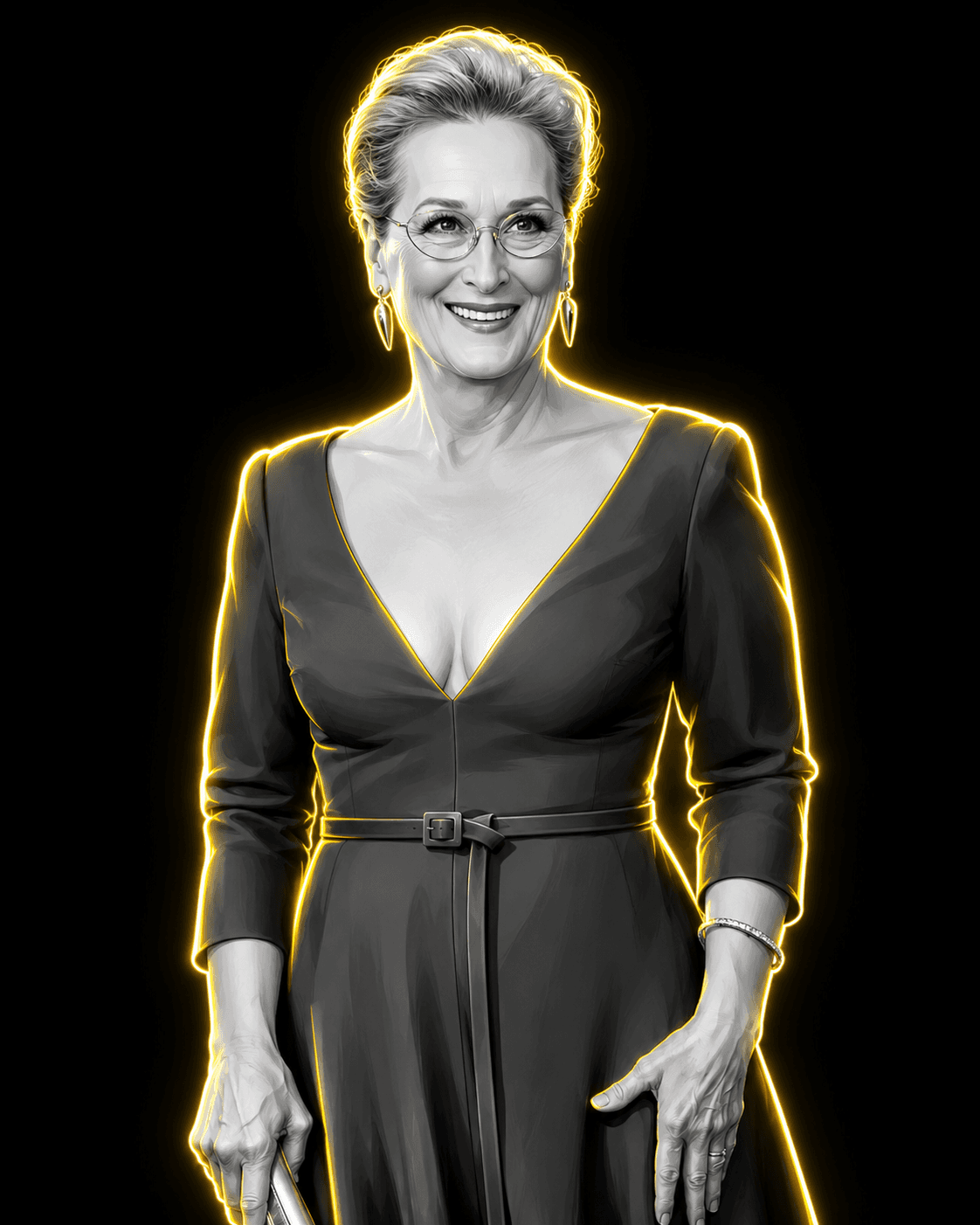Premium Neon Identity Portrait Prompt | Cinematic Black & White Neon Yellow AI Portrait