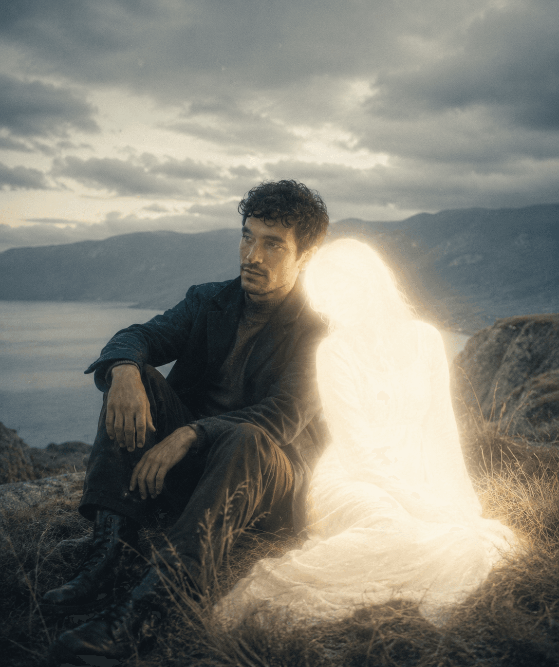 Cinematic Dreamy Portrait Prompt with Glowing Ghost Girl | Emotional Surreal AI Photo Prompt for Midjourney & ChatGPT