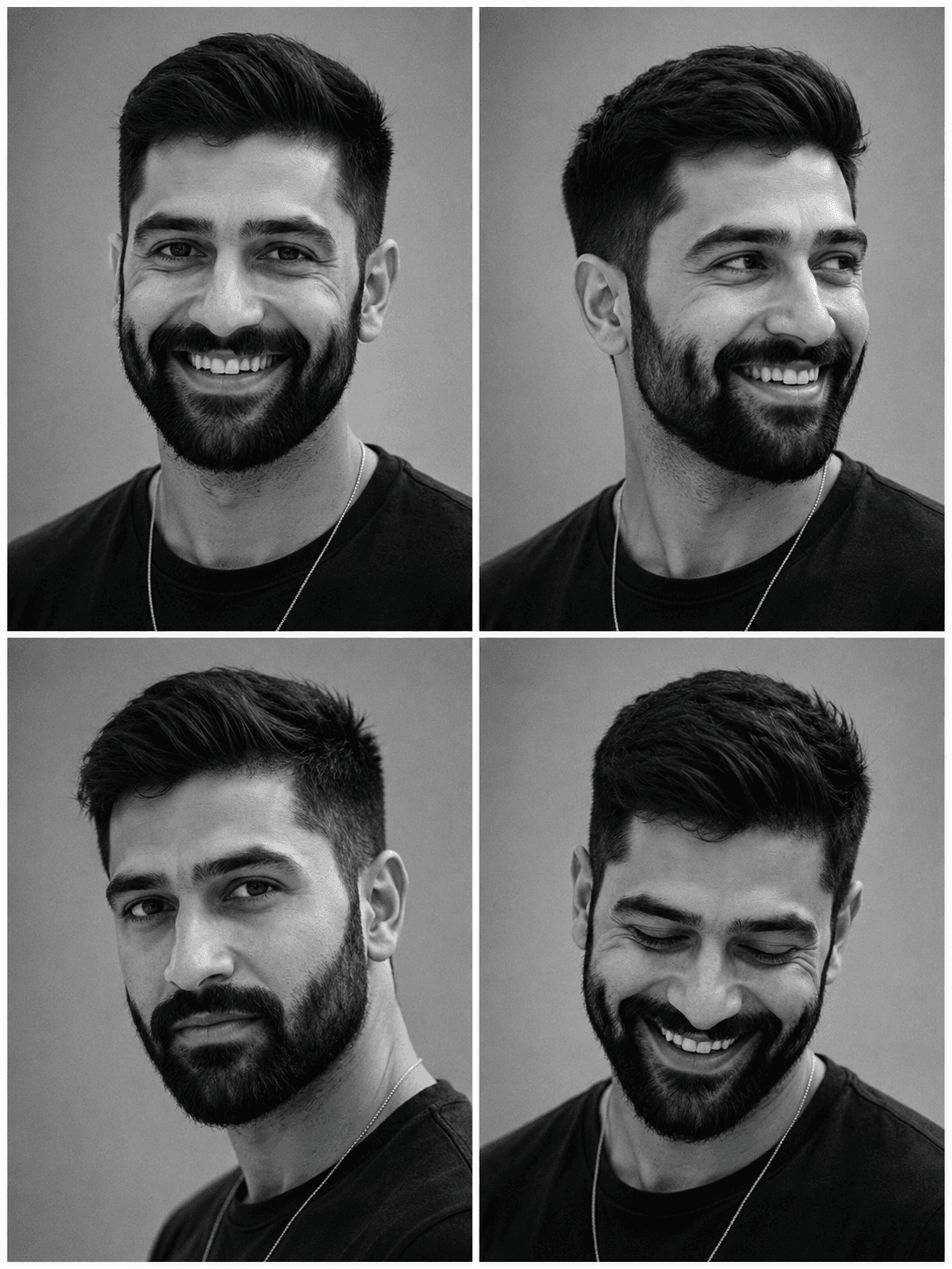 Black & White Fashion Casting Contact Sheet Prompt | Editorial Portrait Photography AI Prompt