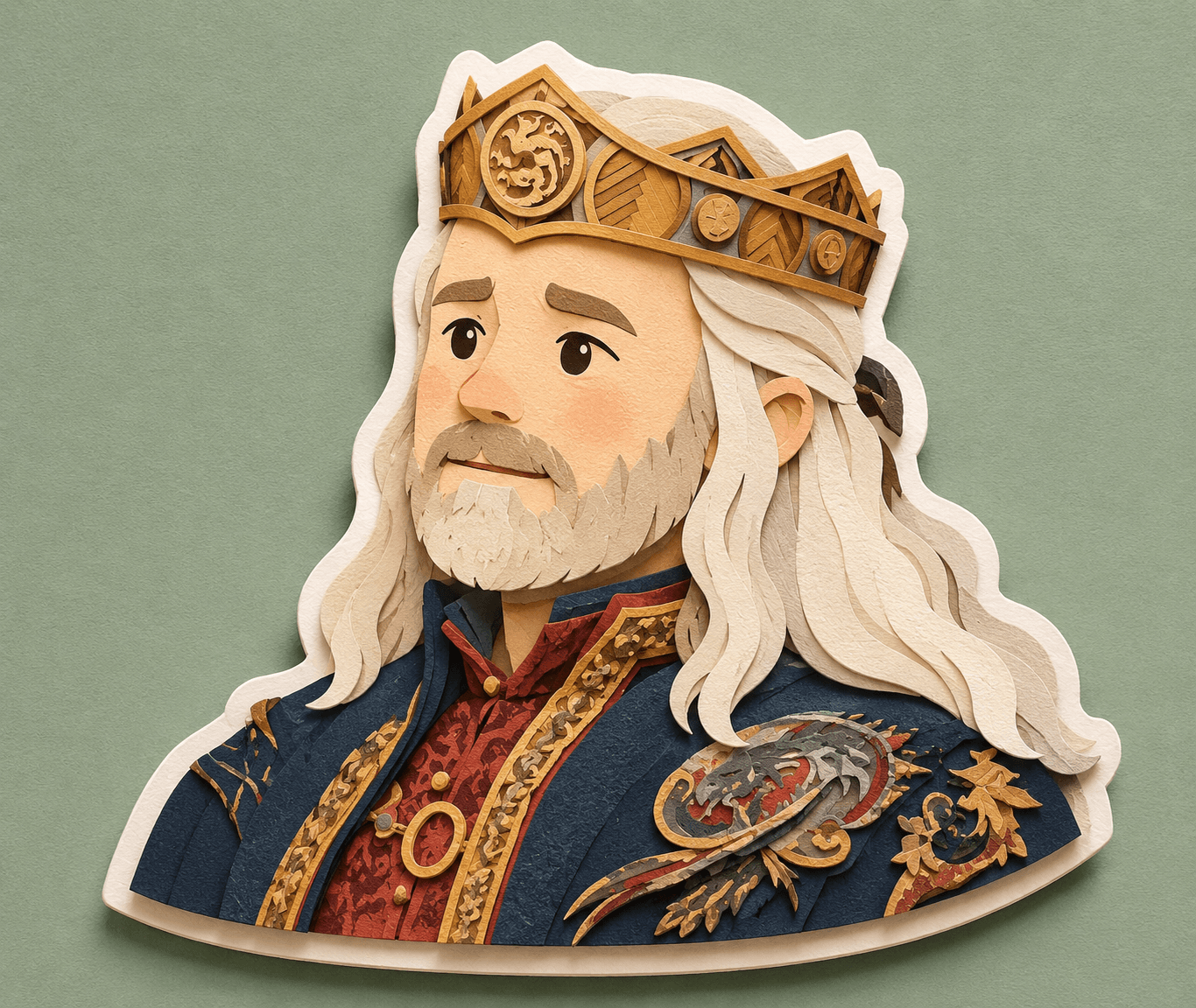 Papercut Layered Portrait Prompt | Handcrafted Paper Craft Diorama Style | Cute Sticker Outline | Storybook Illustration AI Prompt