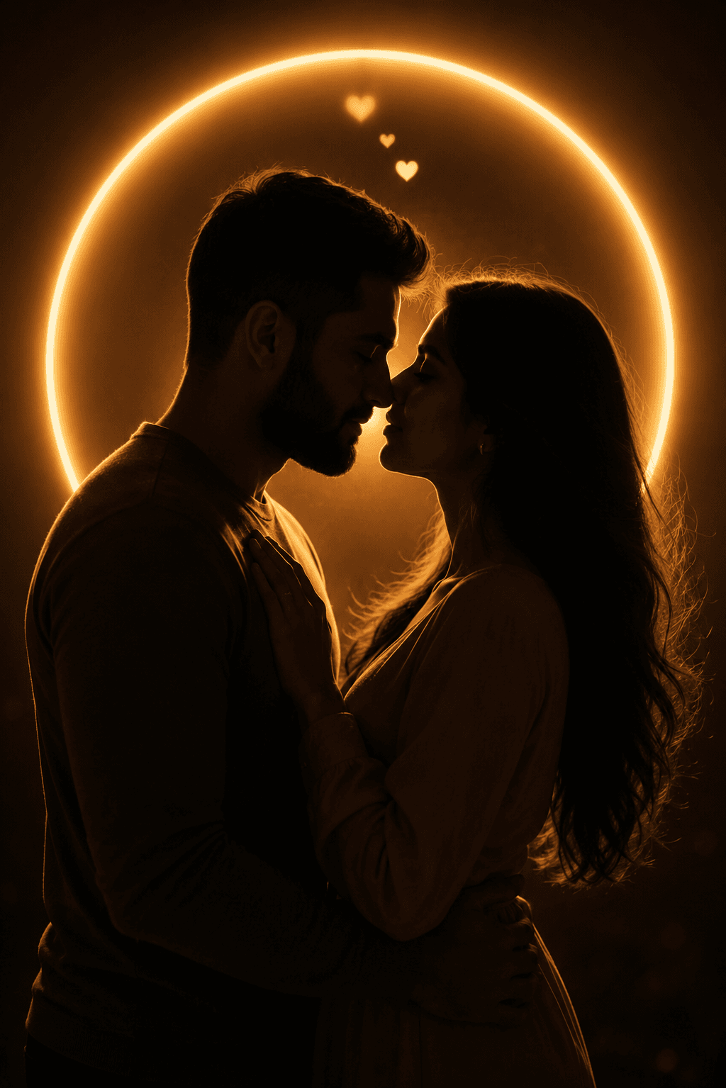 Ocean Wave Couple Portrait AI Prompt | Drone View Water Face Art preview 1