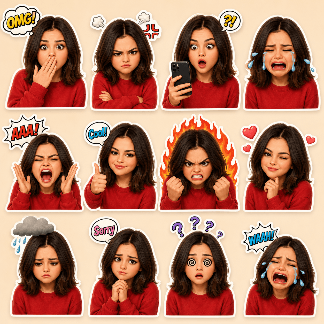 Pixar Style 3D Cartoon Sticker Pack Prompt | AI Emoji Reaction Sticker Generator from Photo
