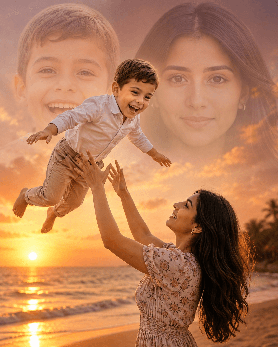 Indian Mother,Father & Toddler Portrait AI Prompt | Cinematic Digital Art preview 1