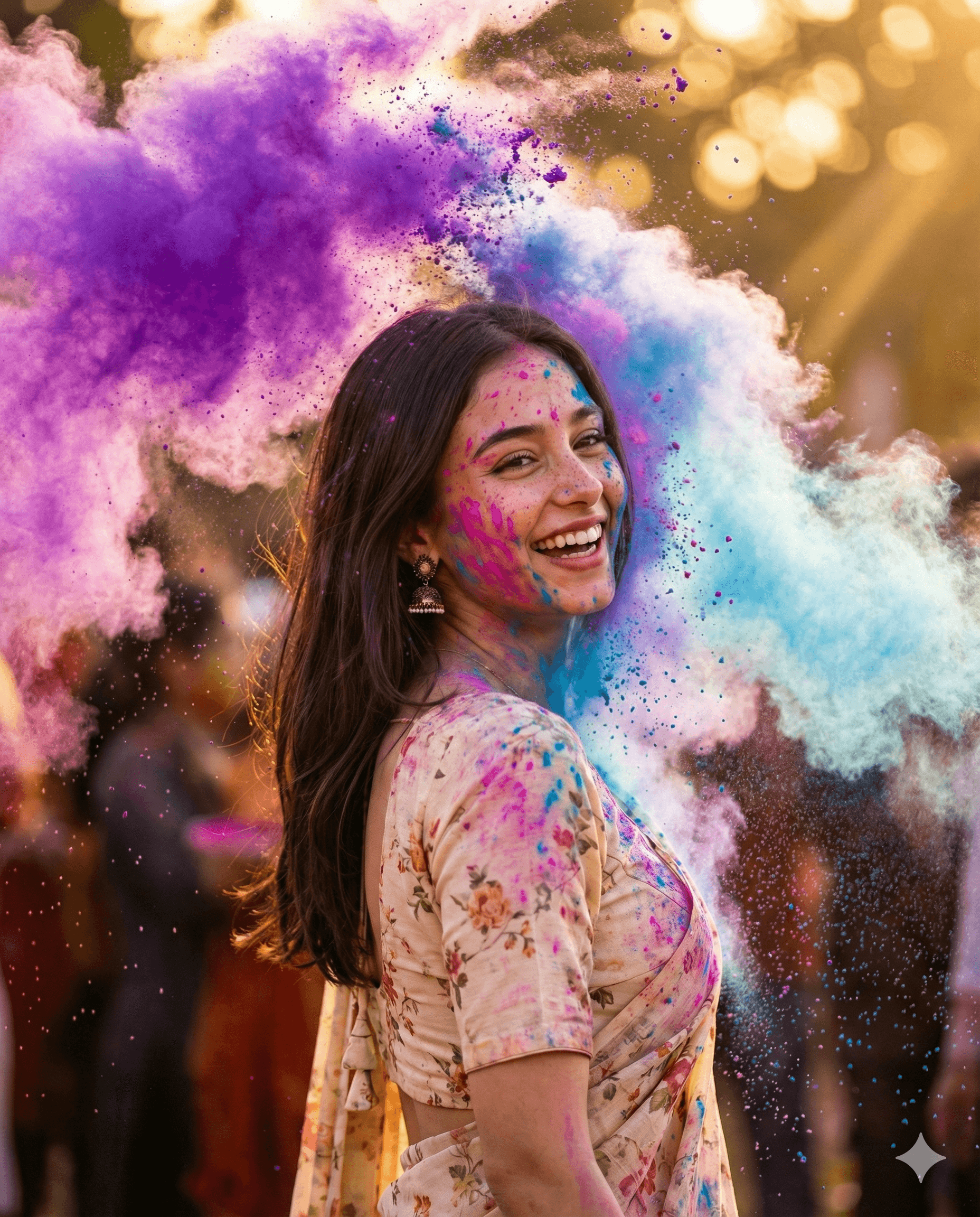 Holi gemini prompt for single girl with saree