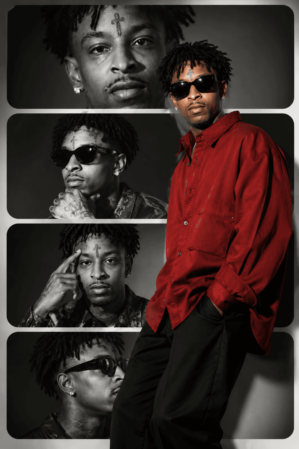 21 Savage Editorial Collage Poster Prompt | Luxury Fashion Magazine Style AI Image Generator