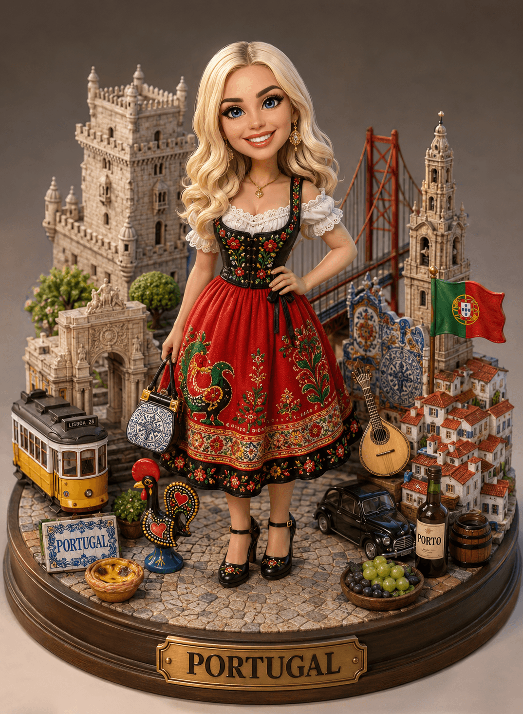 Pixar Style Travel Figurine Prompt with Photo Reference | Custom Country Diorama Character Generator for Midjourney / ChatGPT / AI Art