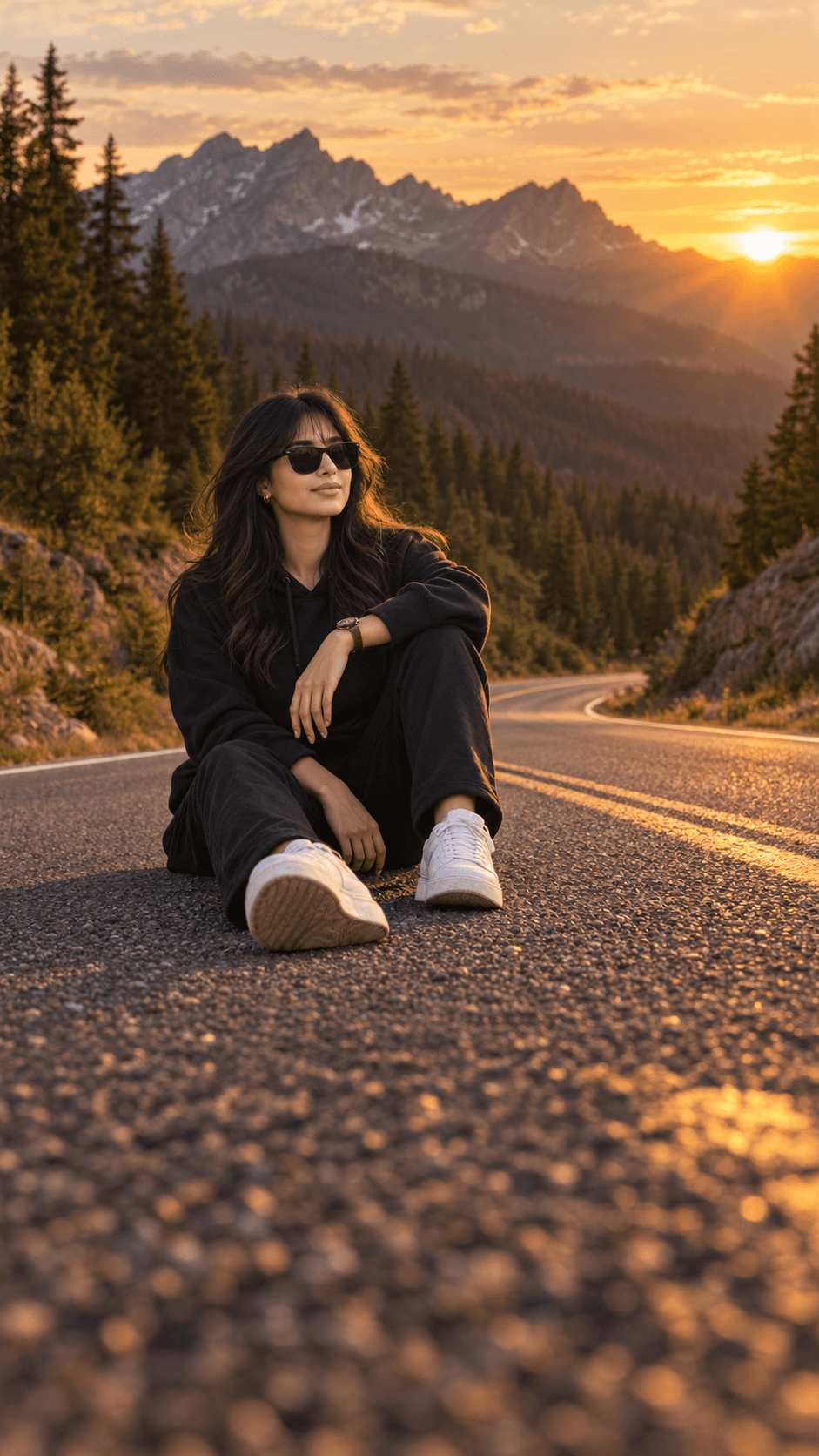 Cinematic Mountain Sunset AI Photo Prompt — AI prompt preview 1 of 4