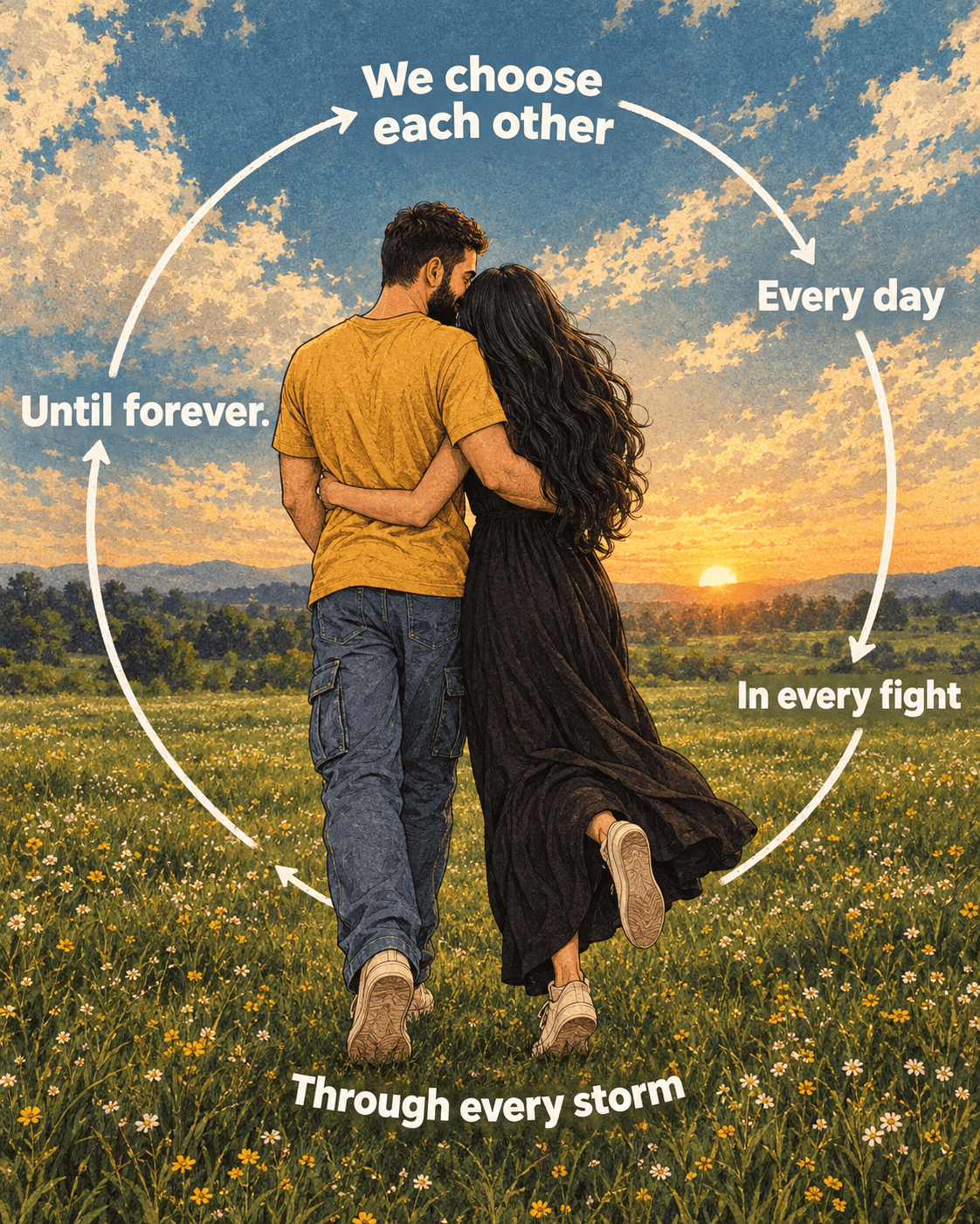 Romantic Couple AI Art Prompt | Vintage Love Poster — AI prompt preview 4 of 4