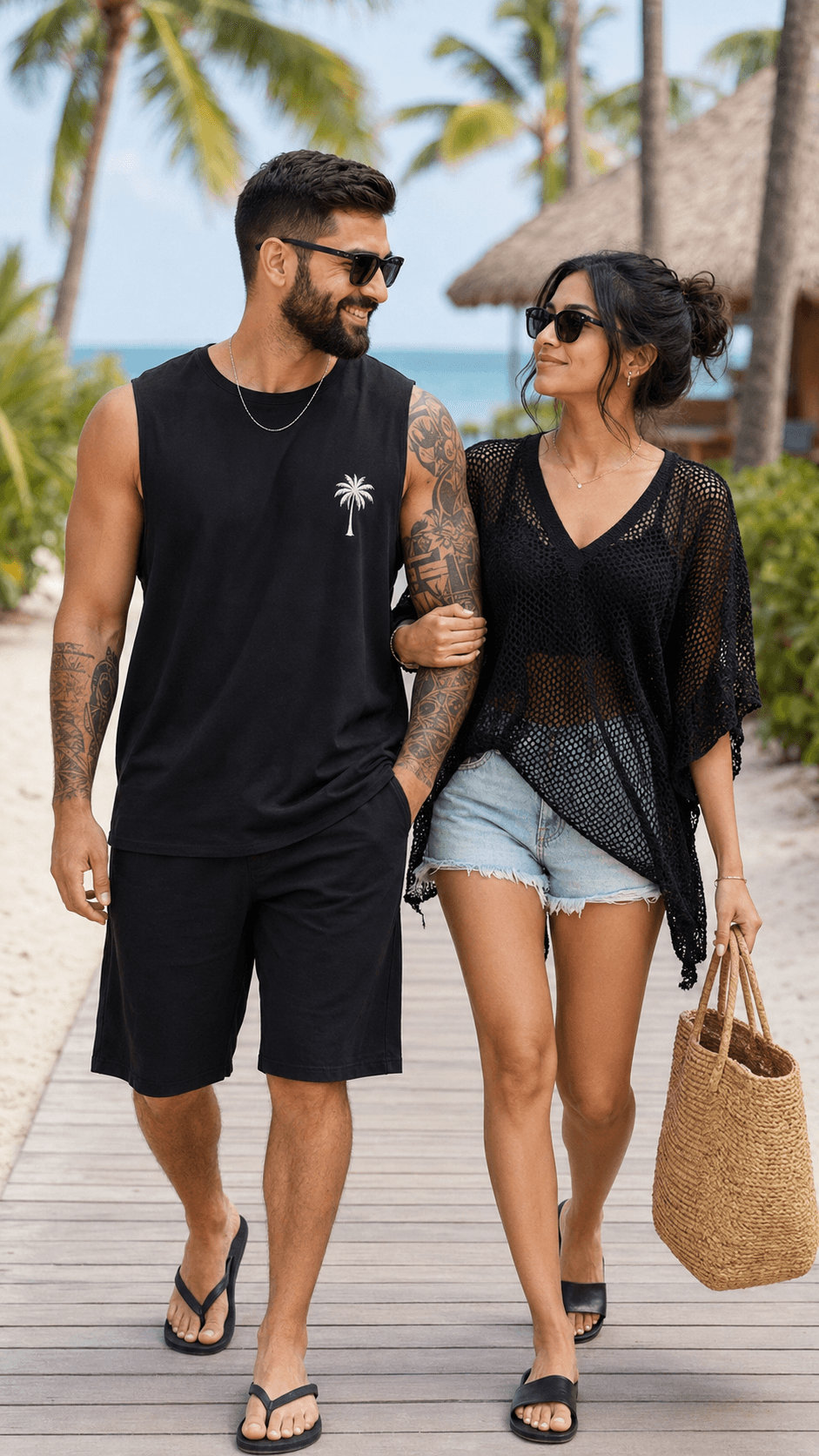 Tropical Beach Couple AI Prompt | Ultra-Realistic 9:16 — AI prompt preview 4 of 4