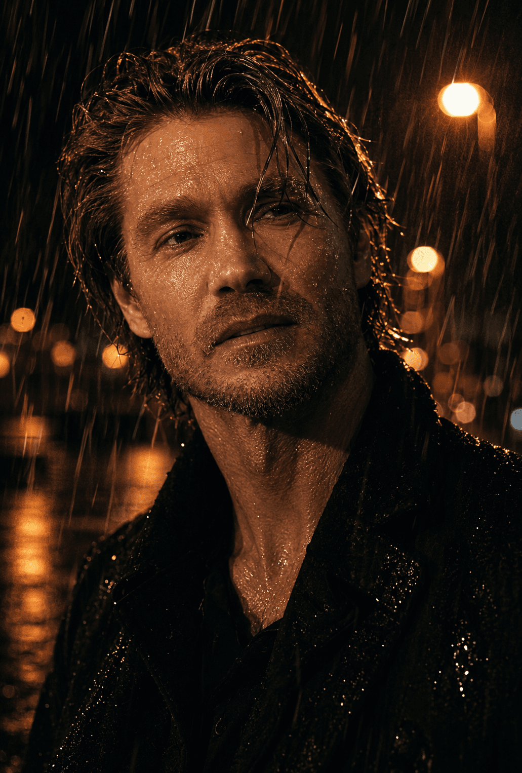 Cinematic Rain Portrait AI Prompt – Ultra-Realistic Noir Photography — AI prompt result