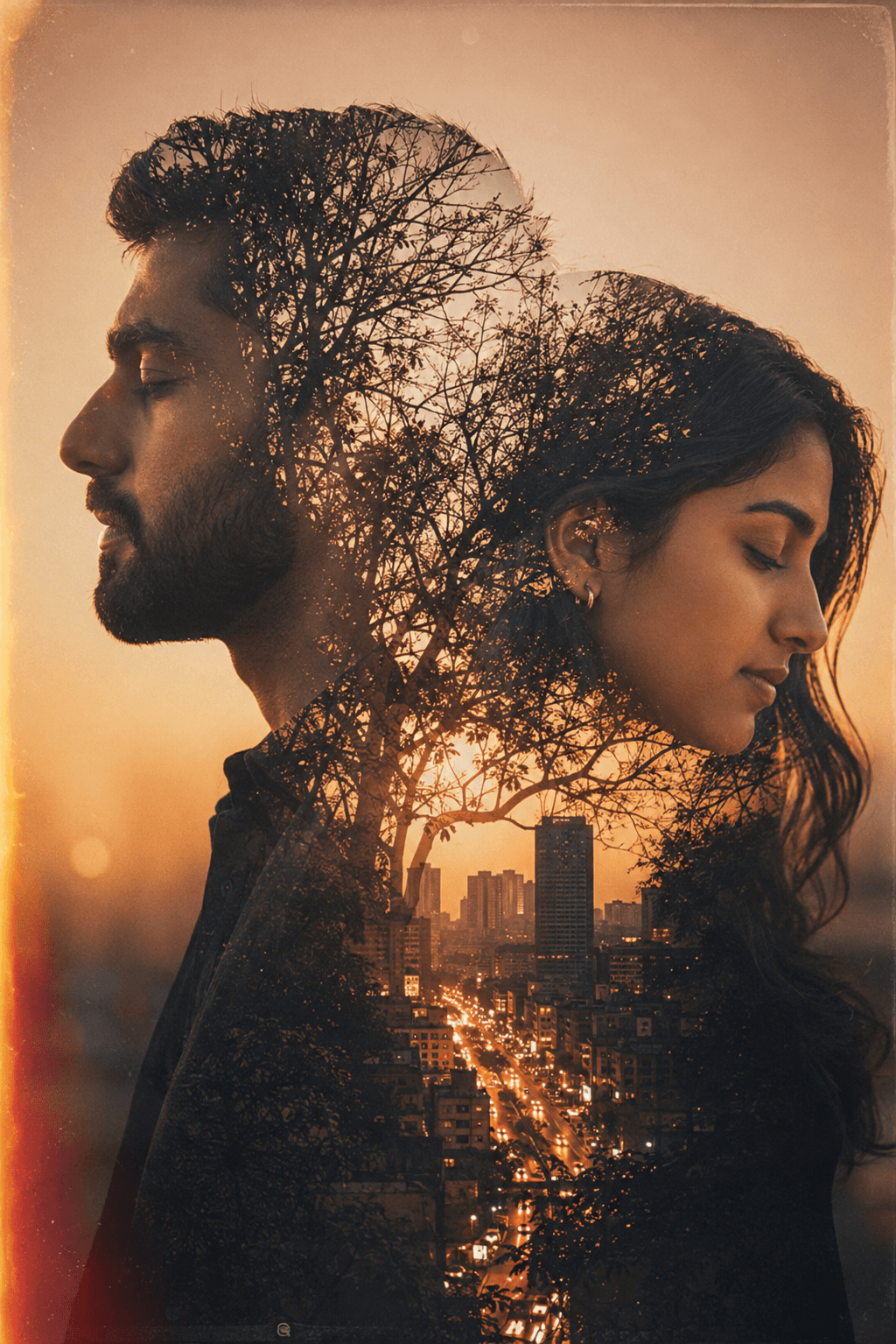 Romantic Couple Double Exposure AI Prompt | Cinematic Art — AI prompt preview 1 of 4