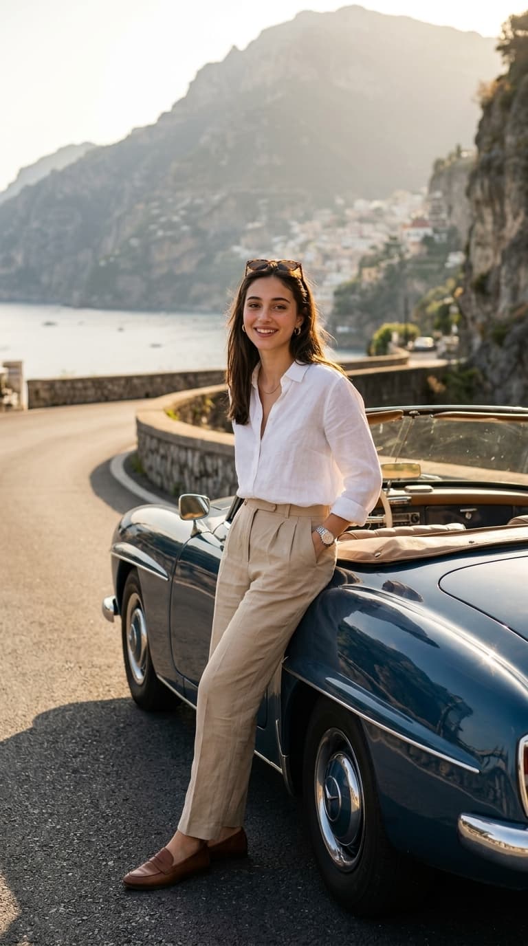 Luxury Old Money Editorial Portrait Prompt | Ultra Realistic European Coastal Fashion Photoshoot — AI prompt result