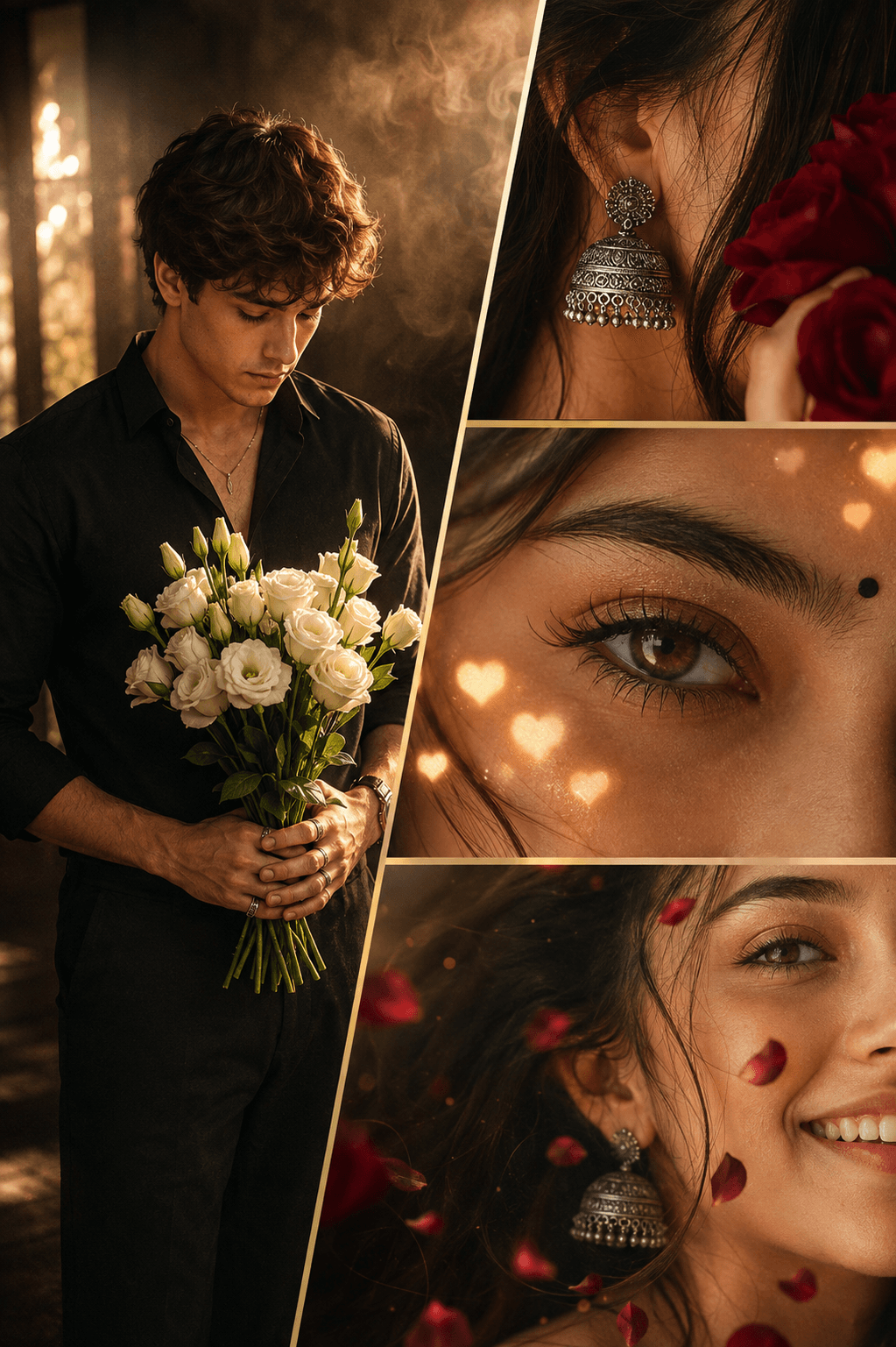 Premium Cinematic Romantic Collage AI Prompt | Ultra-Realistic 8K Love Poster Photoshop Manipulation Prompt — AI prompt result