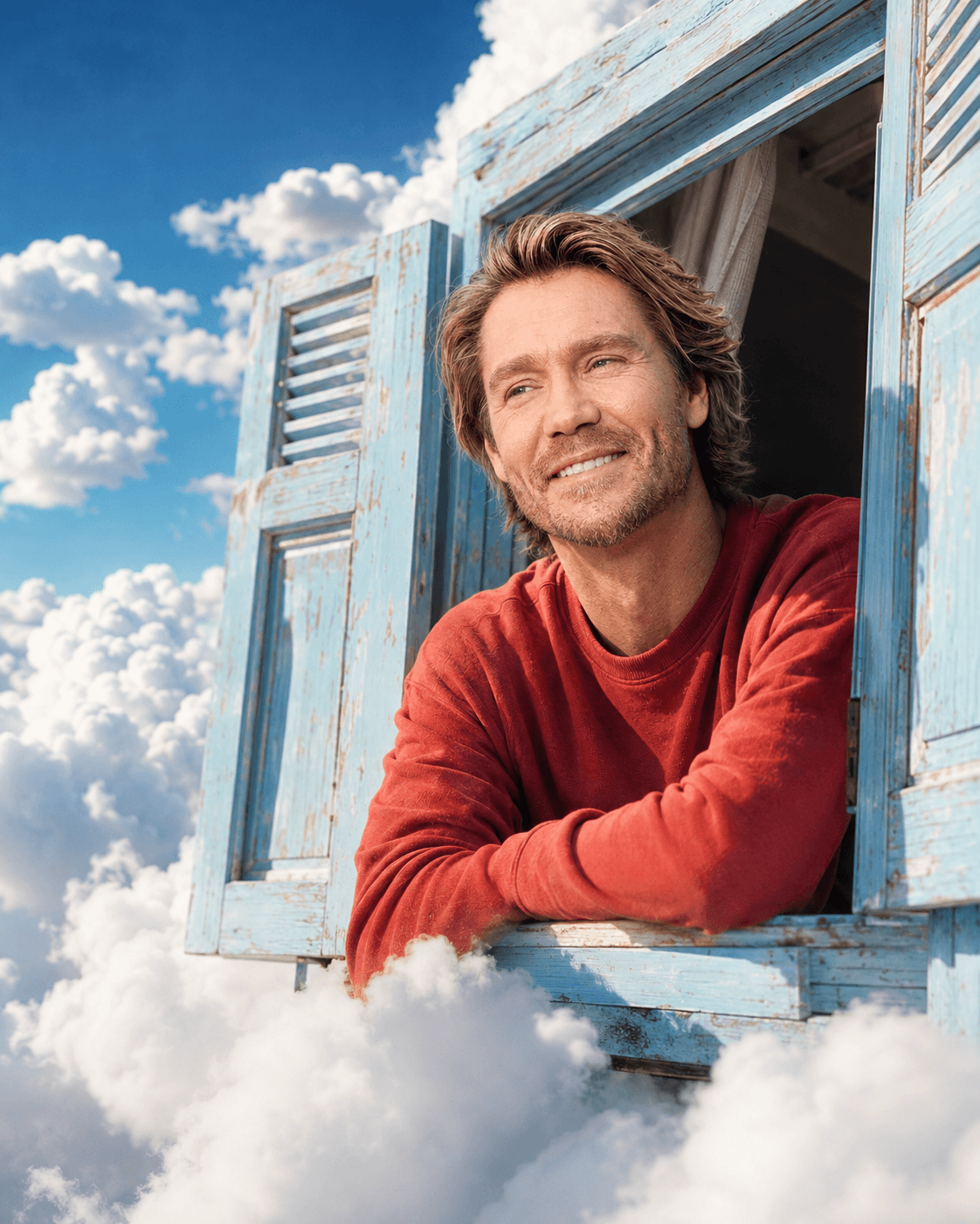 Surreal Window in the Clouds AI Portrait Prompt | Ultra Realistic 4K Cinematic Photo Generator — AI prompt result