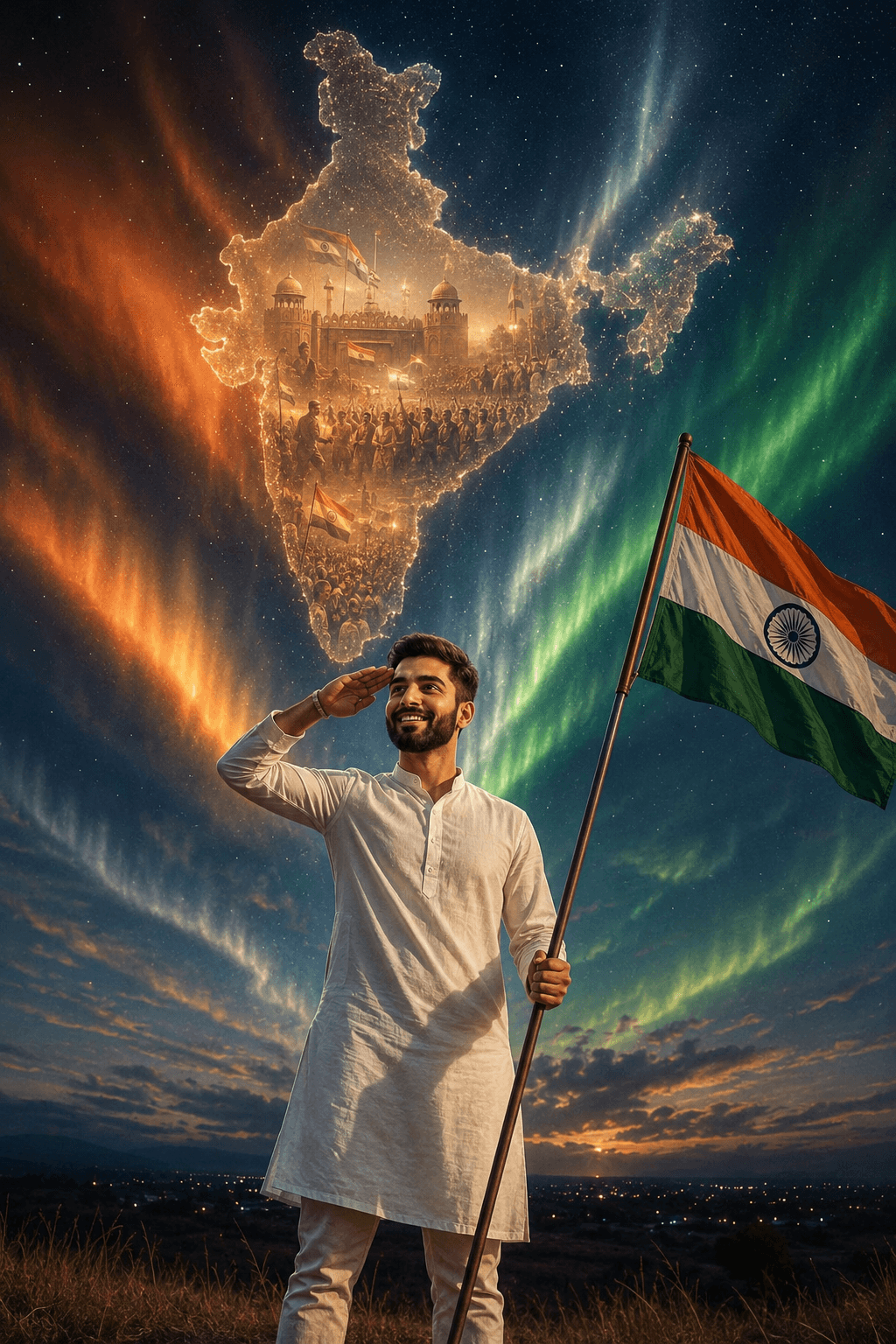 Independence Day AI Image Prompt | Cinematic India Flag  — AI prompt result