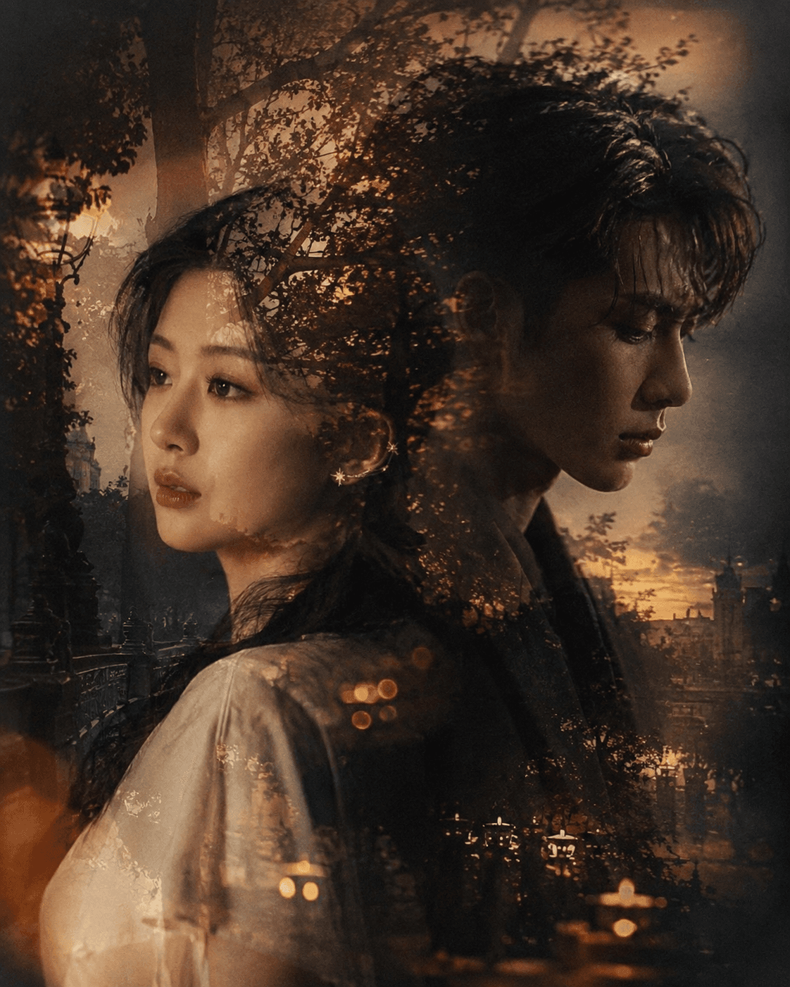 Romantic Couple Double Exposure AI Prompt | Cinematic Art — AI prompt preview 2 of 4