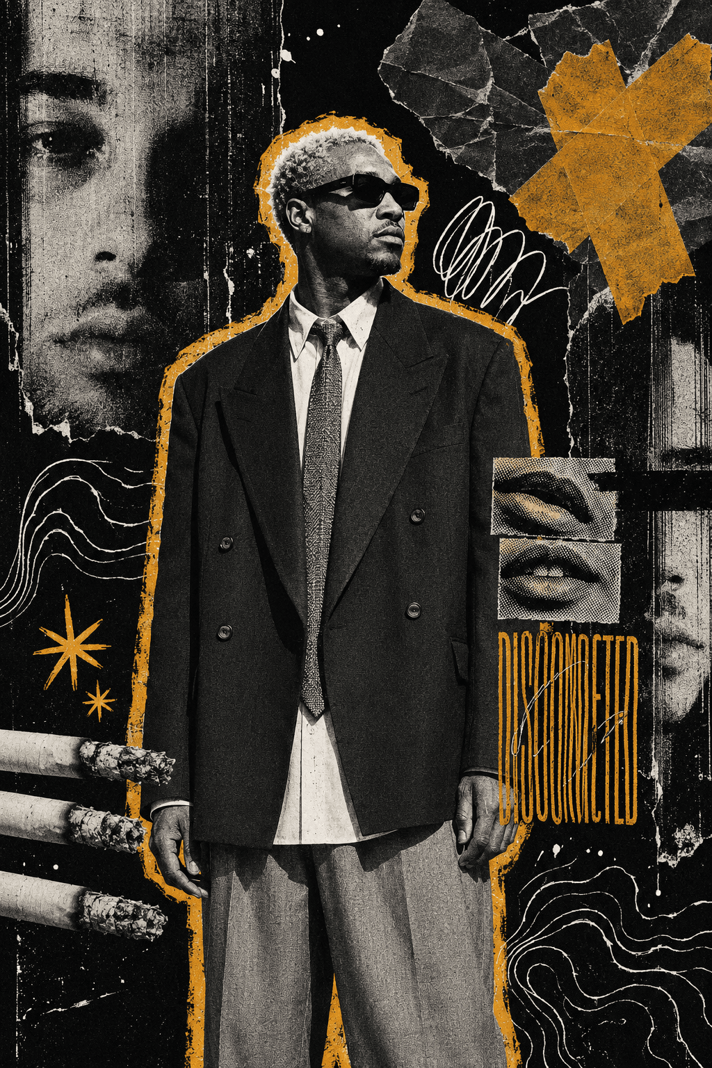 Experimental Mixed Media Editorial Collage Prompt | Grunge Fashion Zine AI Art Prompt | Monochrome Punk Poster Generator — AI prompt result