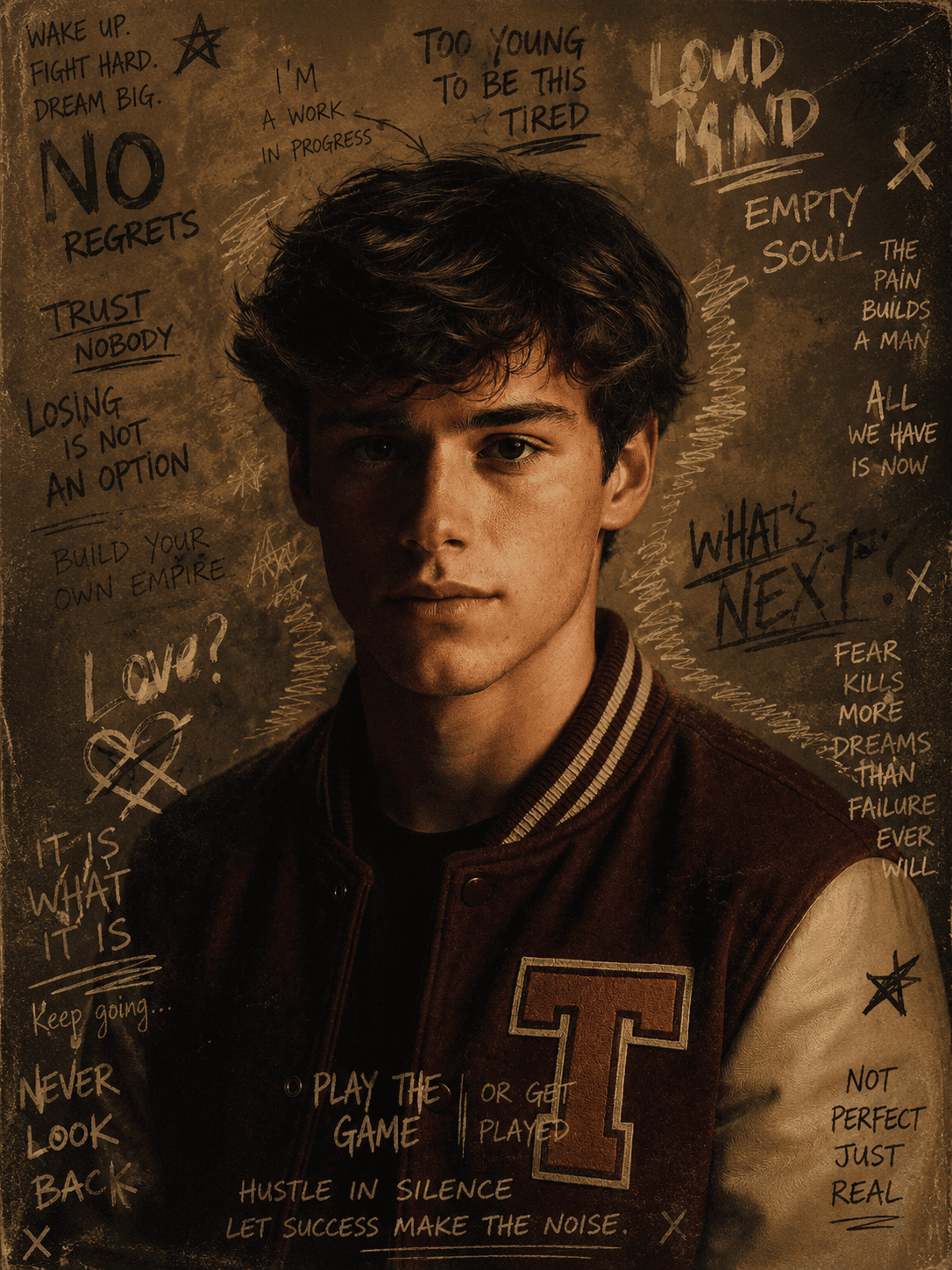 Gritty Scribble Album Poster AI Prompt – Cinematic Editorial Portrait — AI prompt result