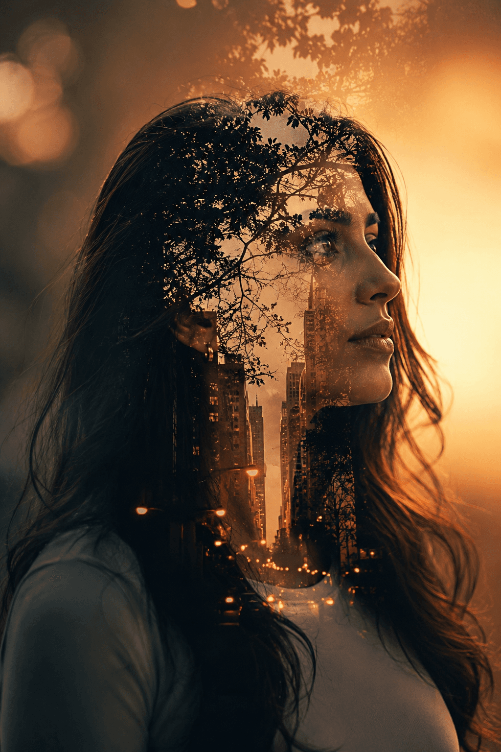 Cinematic Double Exposure Portrait AI Prompt — AI prompt preview 3 of 4