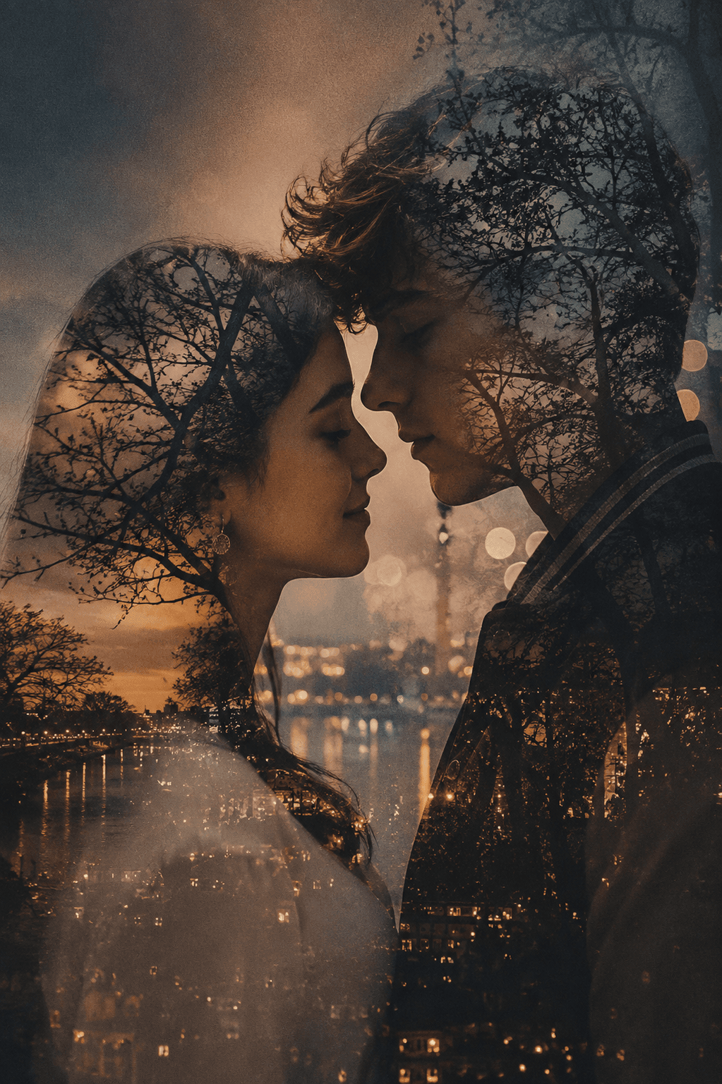 Romantic Couple Double Exposure AI Prompt | Cinematic Art — AI prompt preview 3 of 4