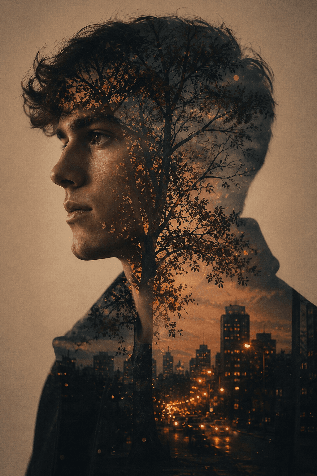 Cinematic Double Exposure Portrait AI Prompt — AI prompt preview 4 of 4