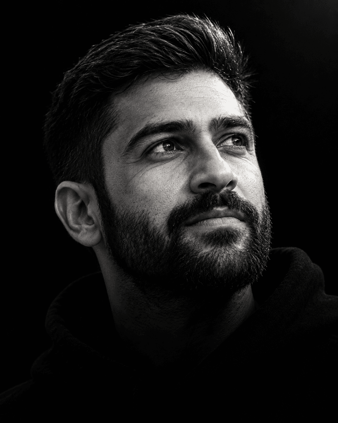 Cinematic Black & White Portrait AI Prompt | Chiaroscuro — AI prompt preview 2 of 4