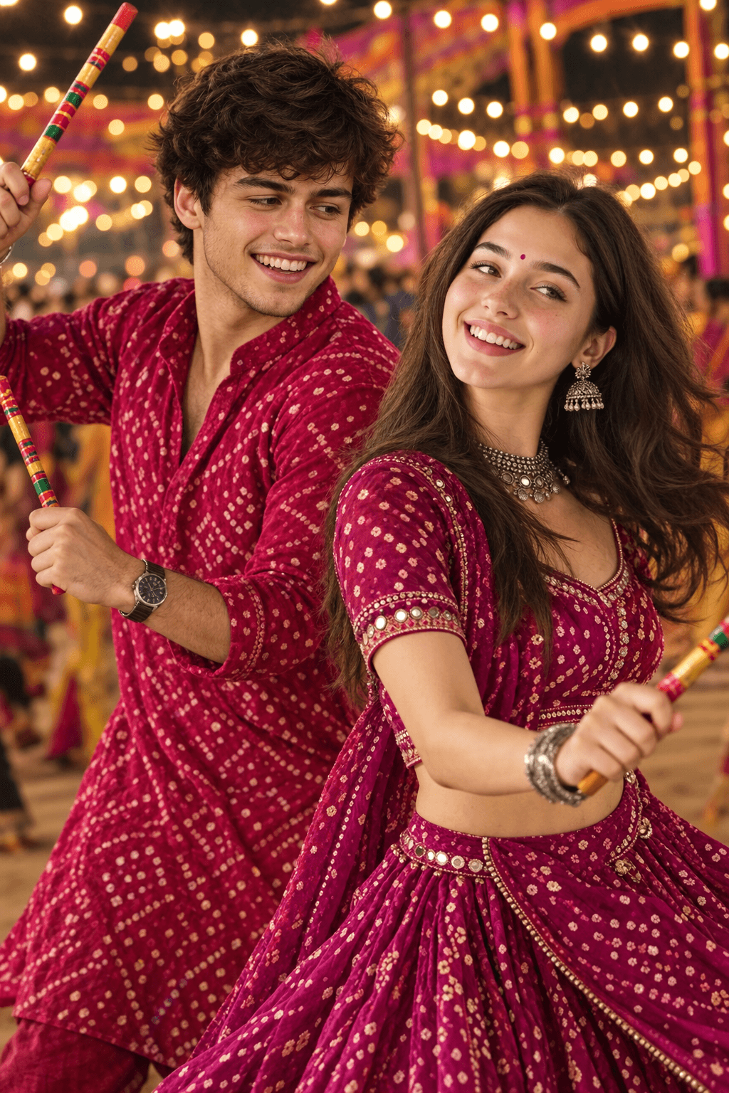 Dandiya Night Couple AI Photo Prompt | Garba Prompt — AI prompt preview 1 of 4
