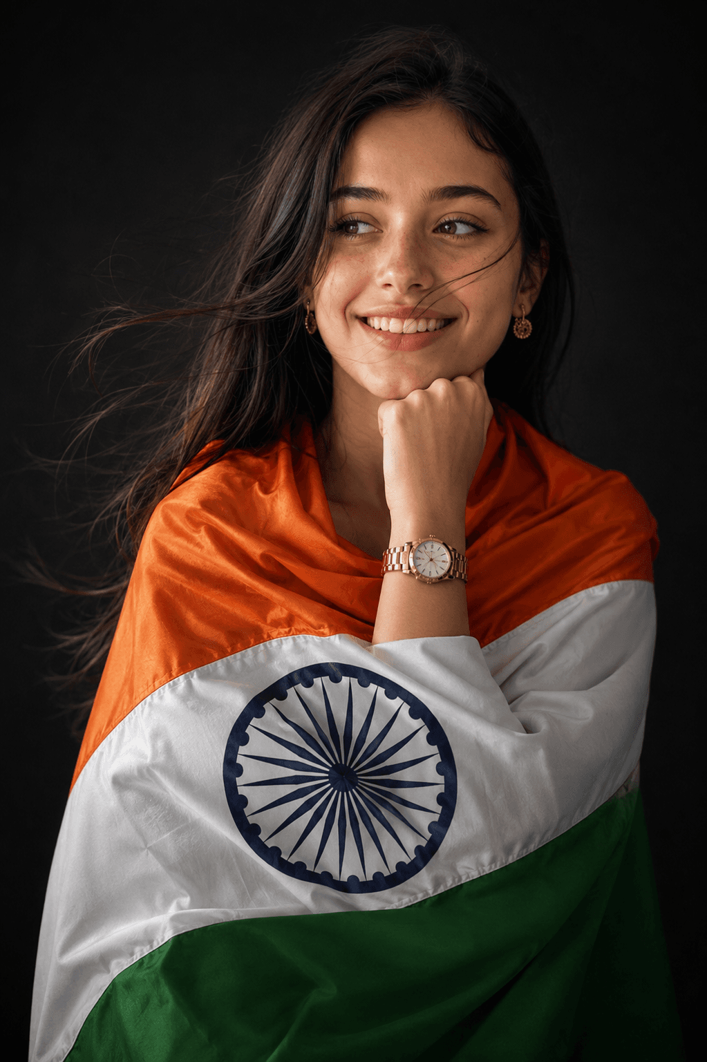 Ultra Realistic Indian Flag Portrait Prompt | Cinematic DSLR AI Photo Prompt (8K) — AI prompt result