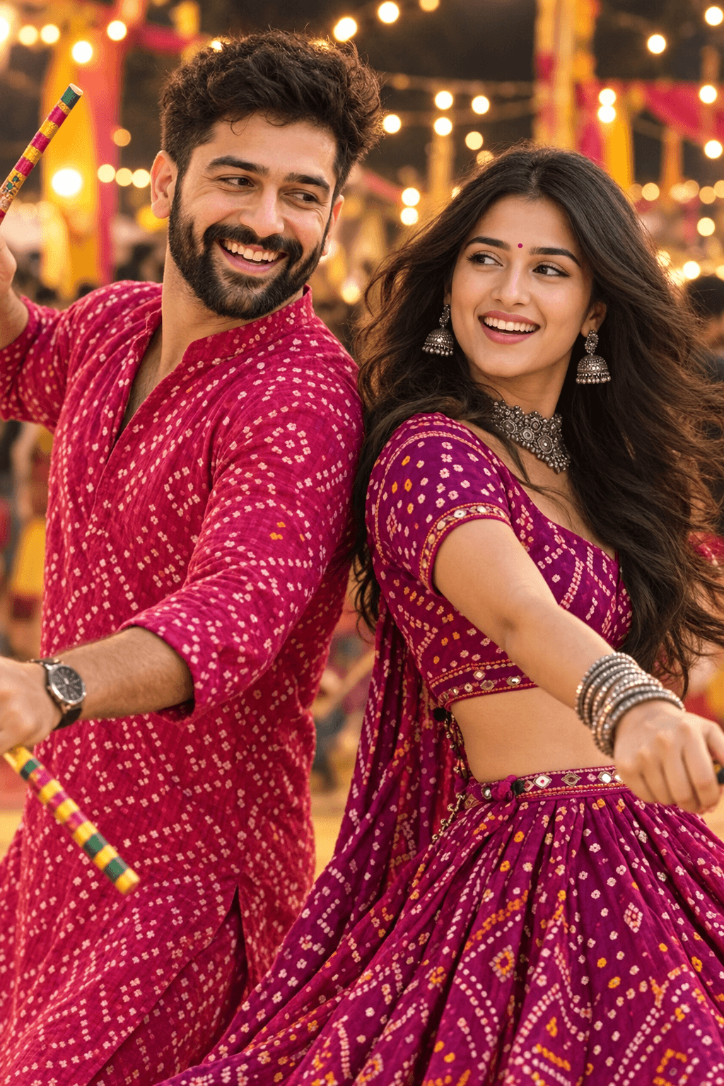 Dandiya Night Couple AI Photo Prompt | Garba Prompt — AI prompt preview 3 of 4