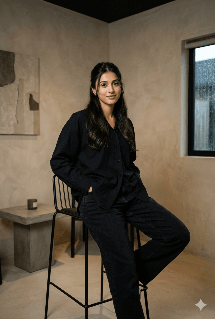 Realistic Consistent Female Character AI Prompt | Dark Minimalist Streetwear Style