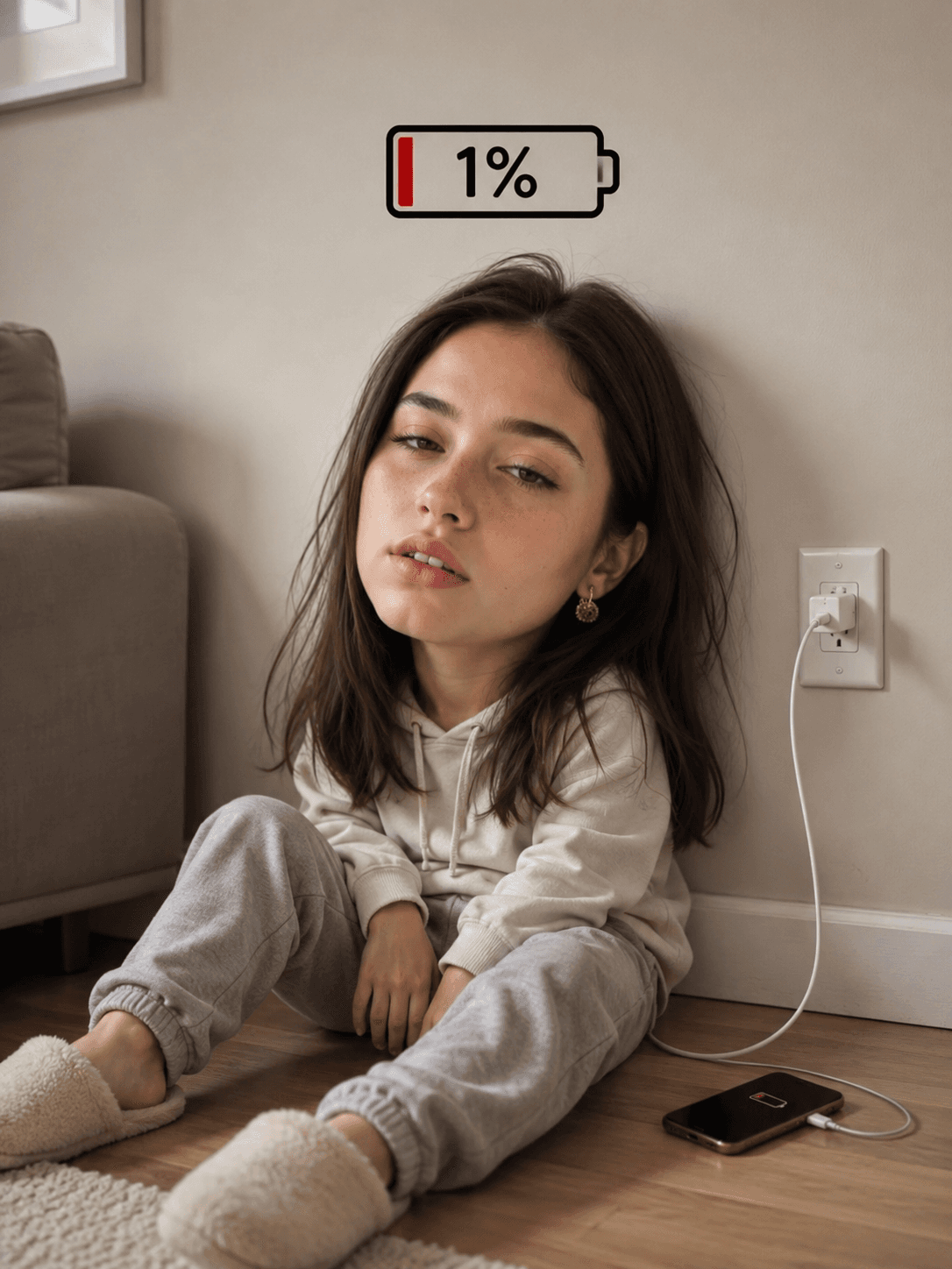 AI Out of Battery Portrait Prompt | Funny Big Head Low Battery Meme Character | Realistic Identity-Preserving Image Prompt for ChatGPT & AI