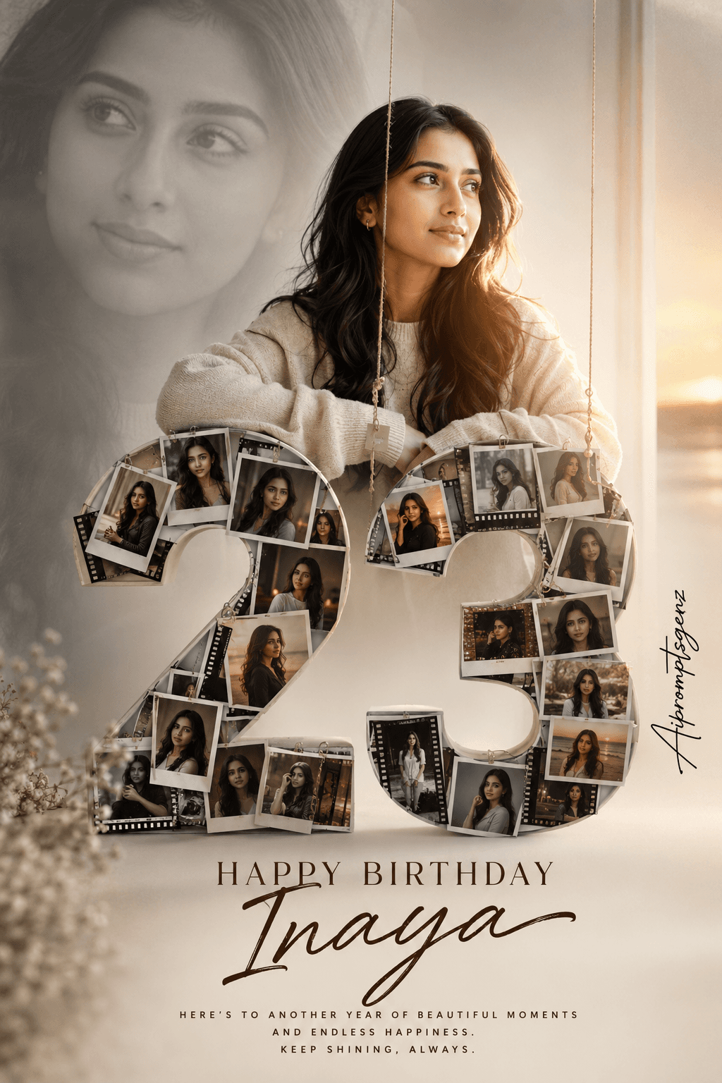 Viral 23rd Birthday Poster Prompt | Ultra Realistic Polaroid Number Birthday Design for AI Image Generation
