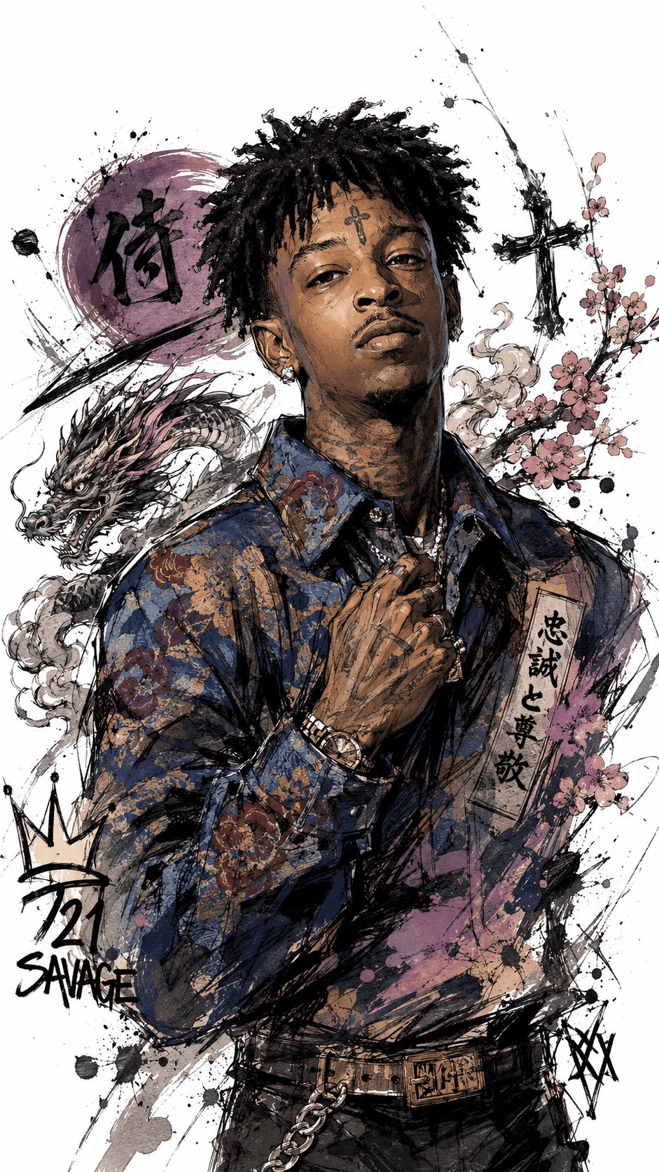 Japanese Anime Graffiti Portrait Prompt | Ink Splash Manga Character Art Generator