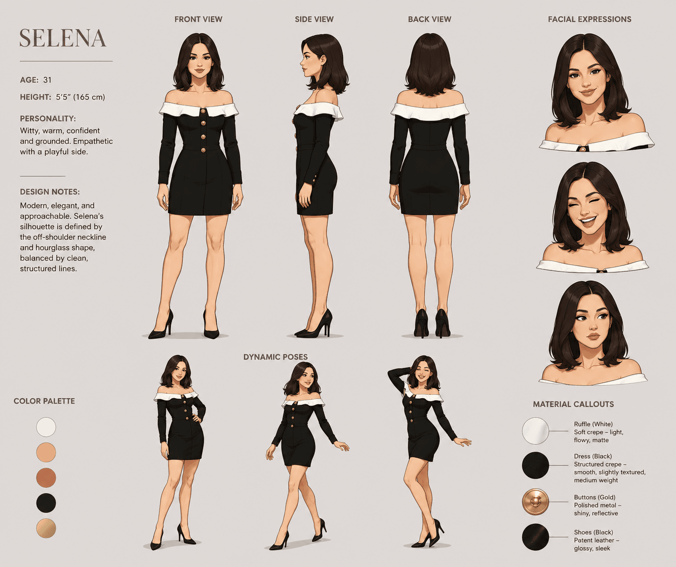 AI Character Sheet Prompt | Professional Animation Turnaround Sheet Generator | Front, Side, Back Views + Expressions & Dynamic Poses